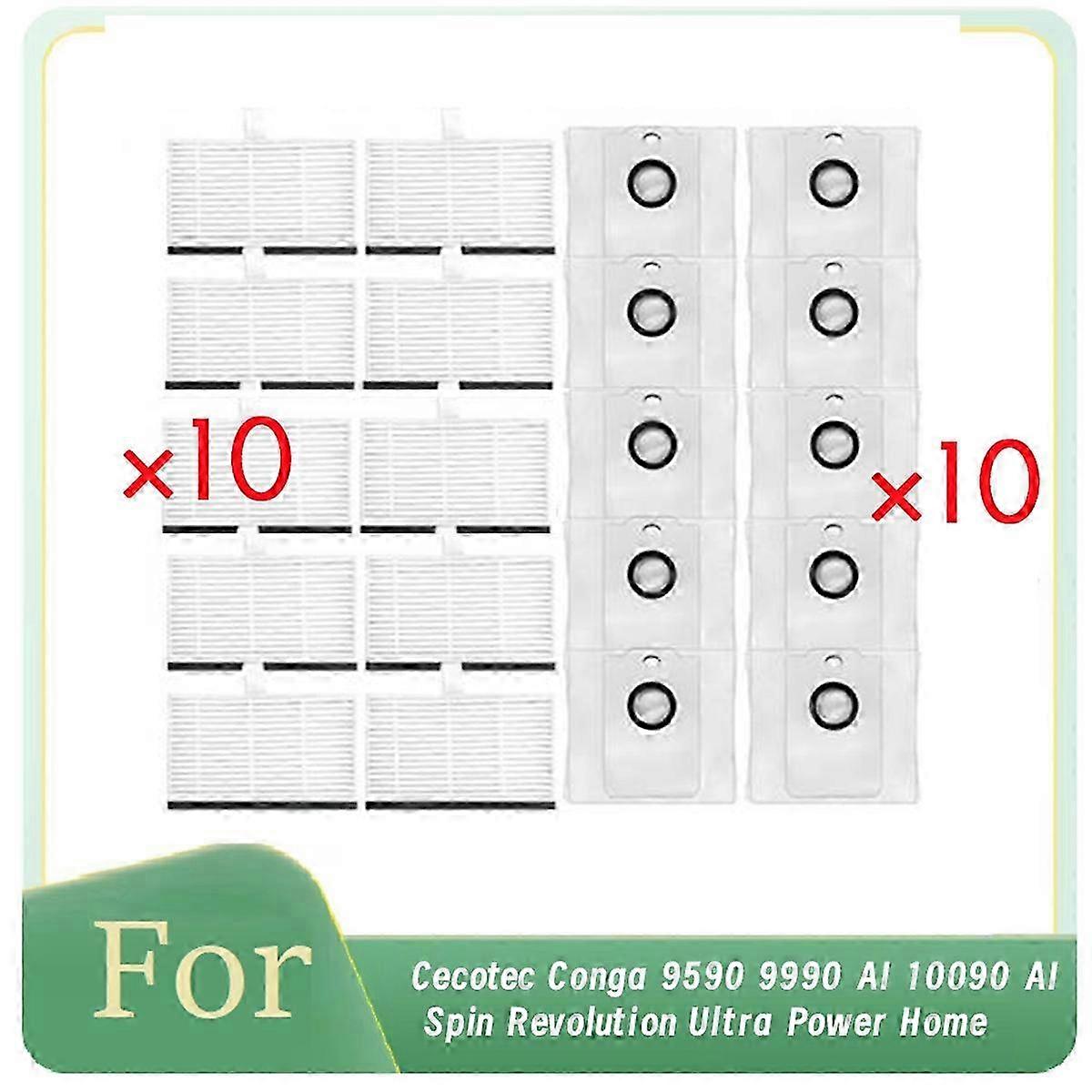 20 Pcs for Cecotec Conga 9590 9990 AI 10090 AI Spin Revolution Ultra Power Home Robot Vacuum Ultra D Edition 0718