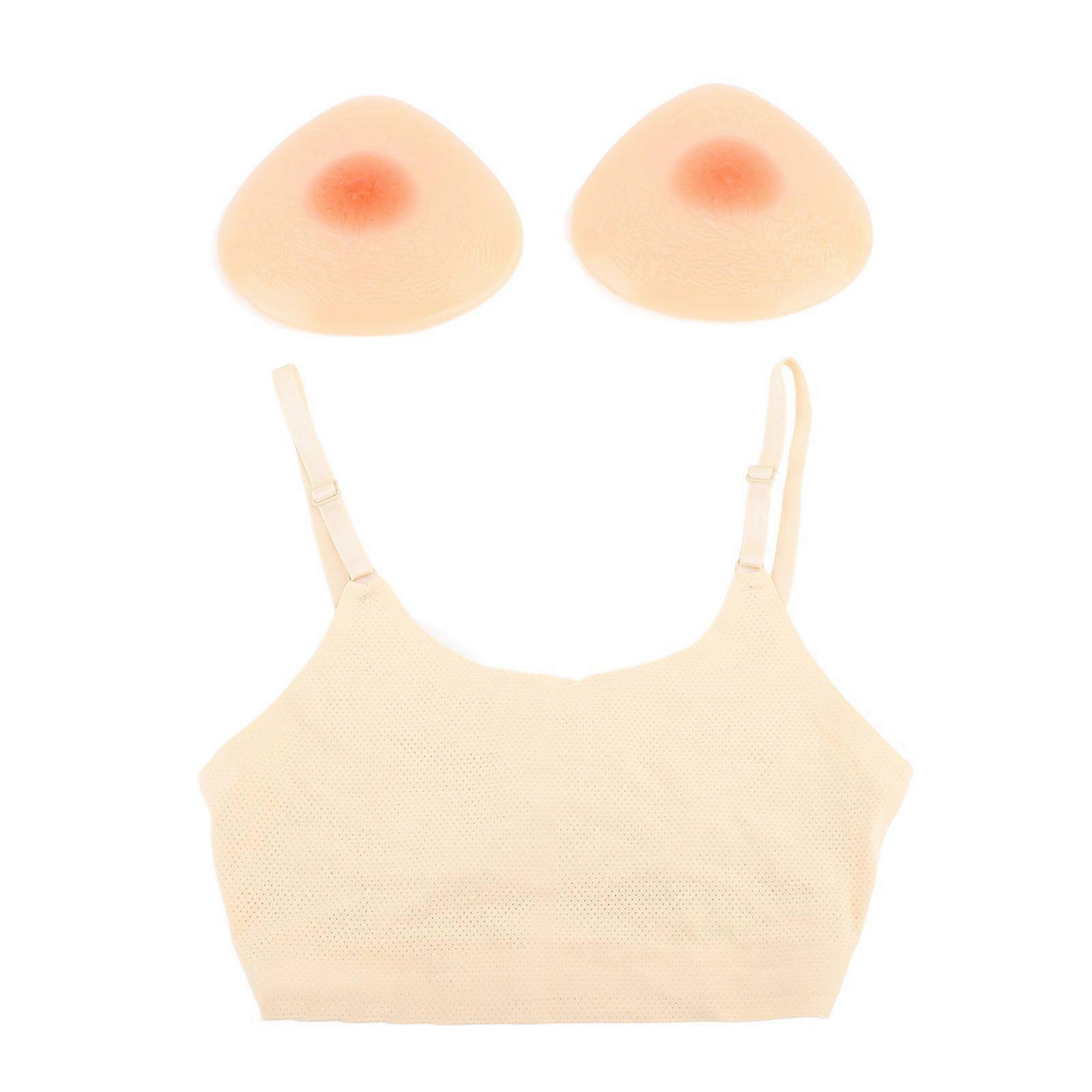 2025 Latest Model Prosthetic Chest Bra Set Triangle Soft Breathable Skin Frien...