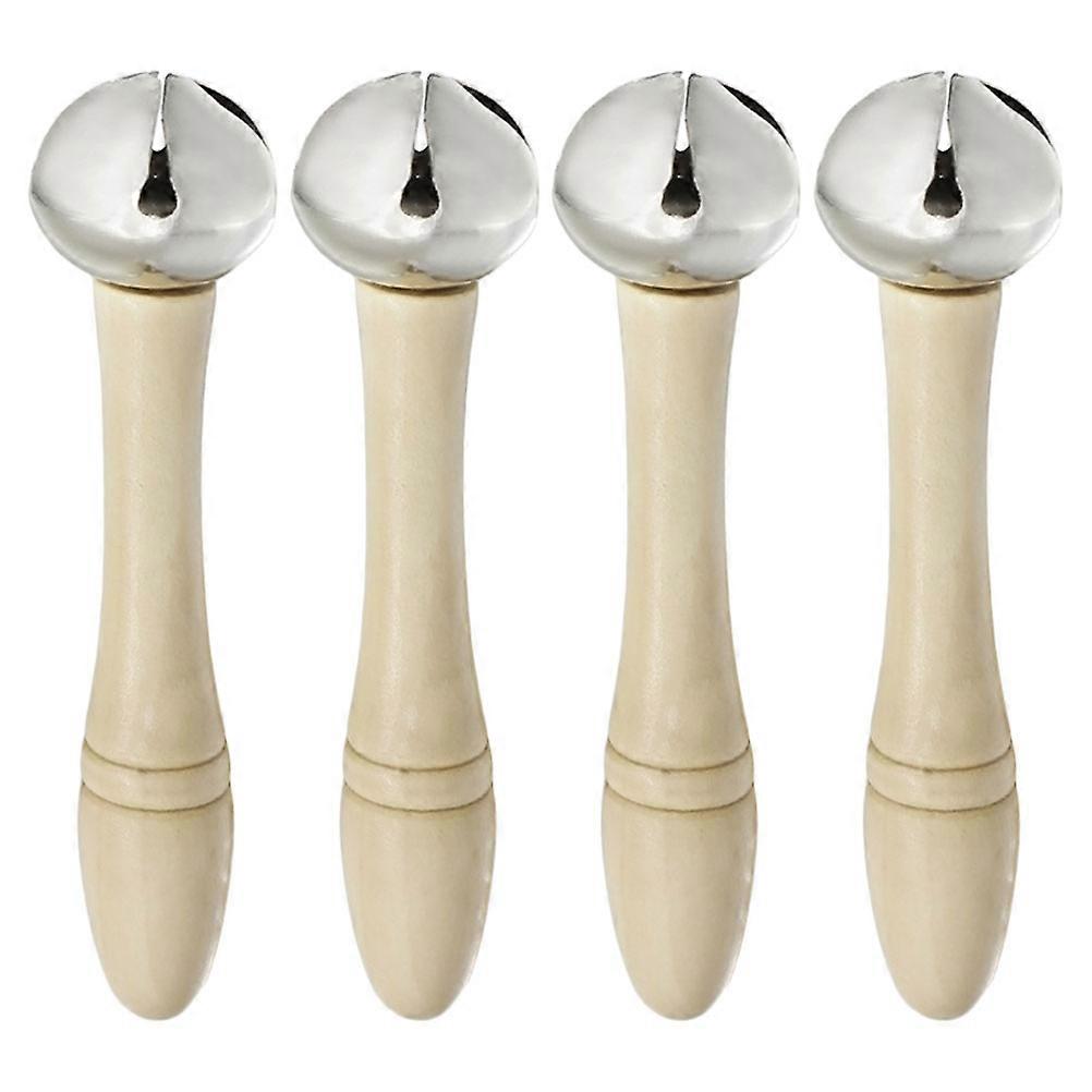 4pcs Jingle Bell Vertical Hand Shake Bell for Music, Dance & Stage Performance – Safe Instrument for All Skill Levels