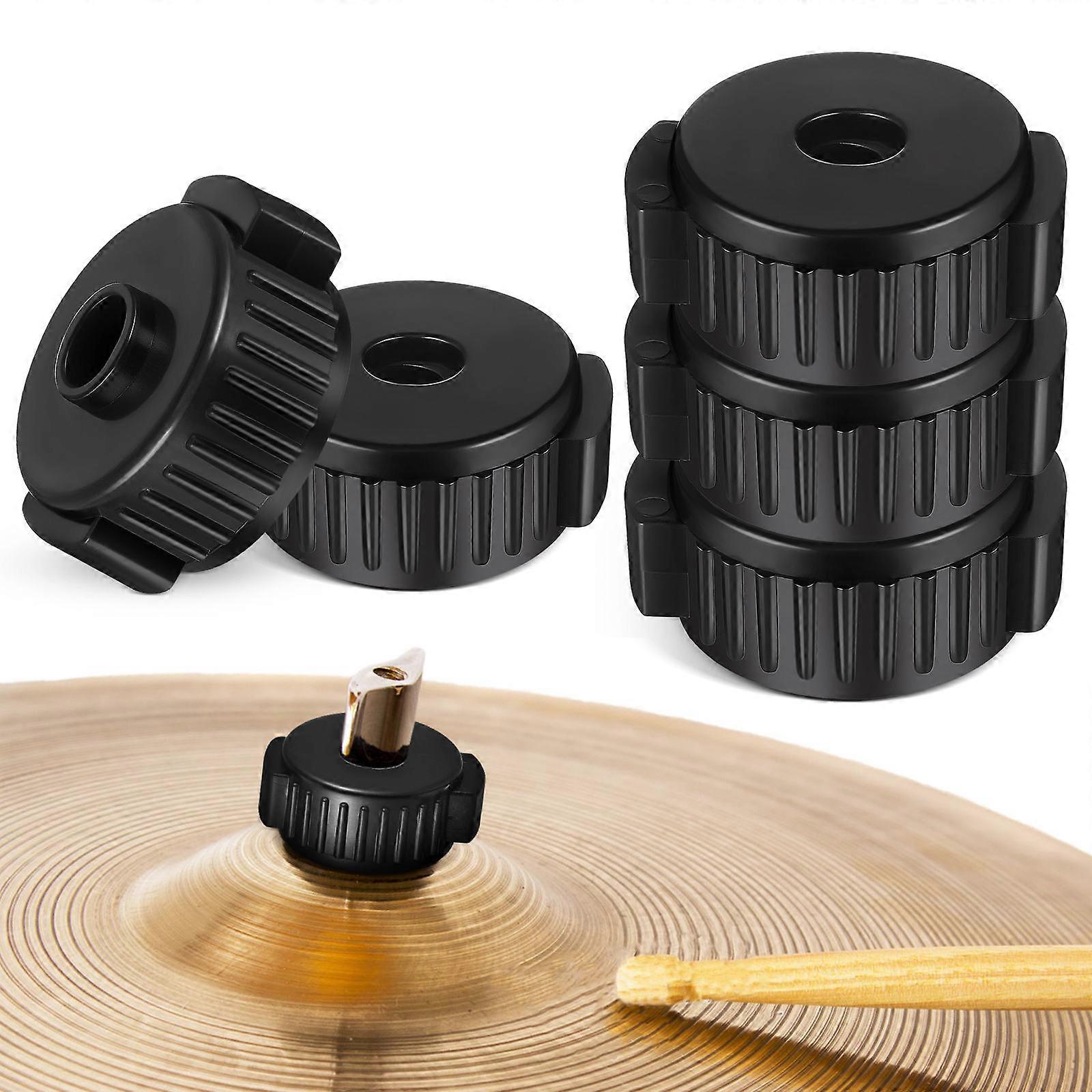 Cymbal Nuts Drum Kit Replacement Parts Quick Removal Universal Compatibility 5Pcs Black Plastic Snug Attachment