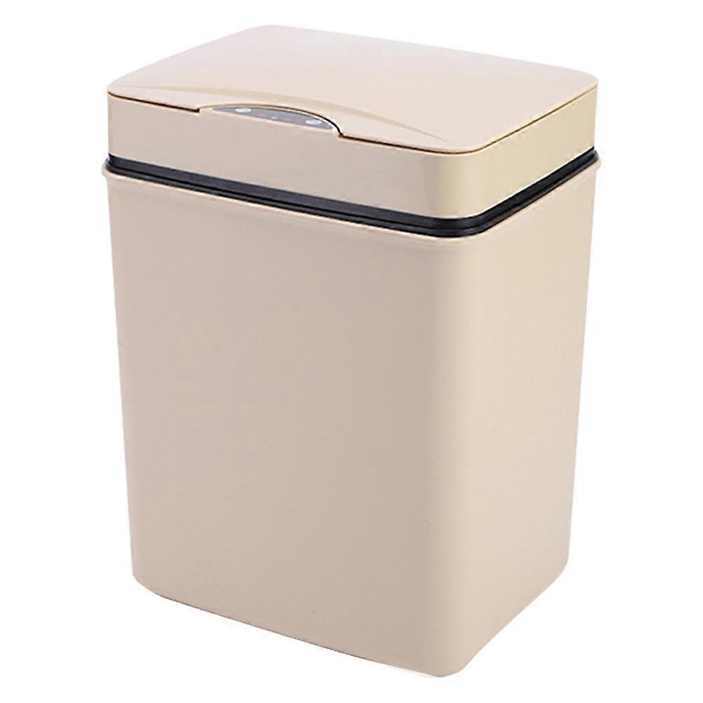 Trash Can For Kitchen Induction Square 15L Store Airtight Waste Storage Gold 1Pc