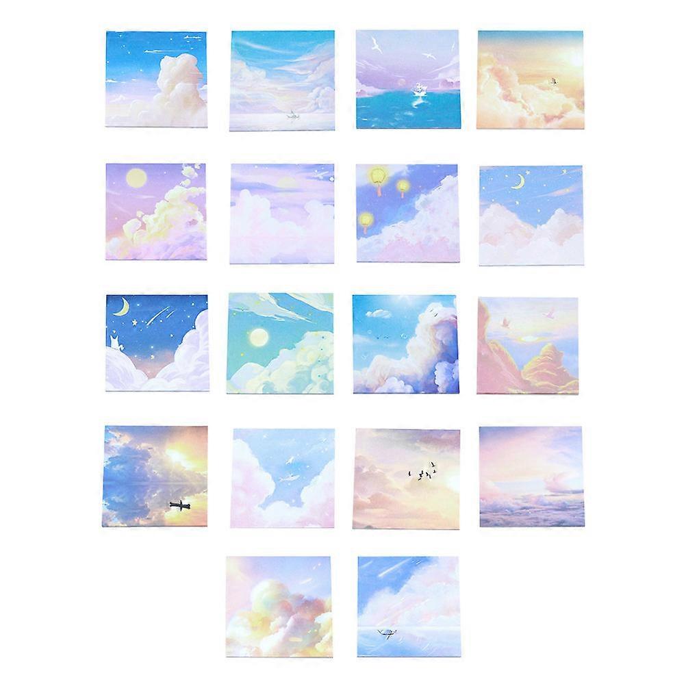 Stationery Paper Sticky Memo Pads Reminder Note-Taking Message Leaving Square Mixed Style Students Office Supplies 8x8cm 18Pcs