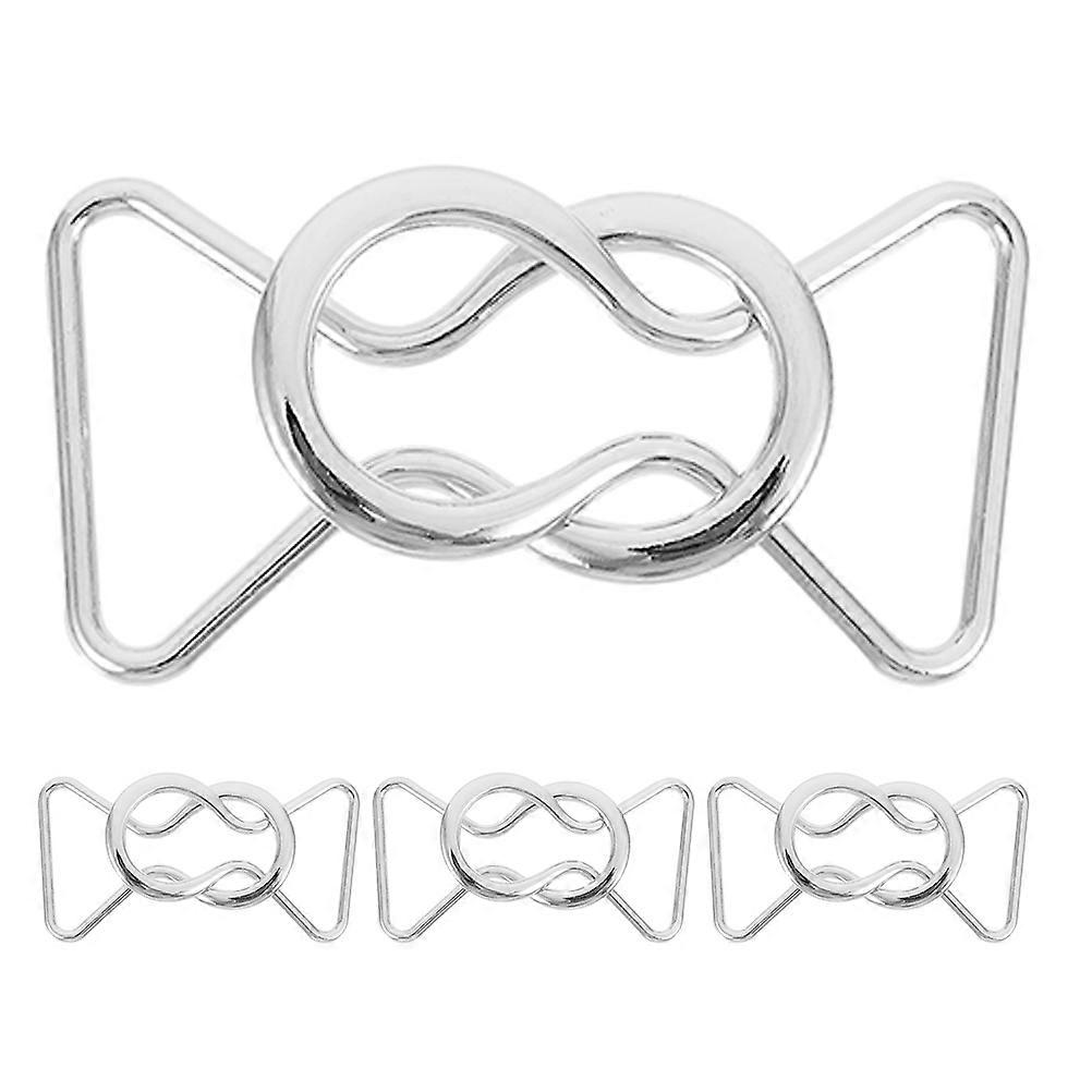 Coat Buckles For Belts Alloy Decorative Waistband Buckles Silver 5.50X3.00X1.00CM Oval Fashionable Diy 4Pairs
