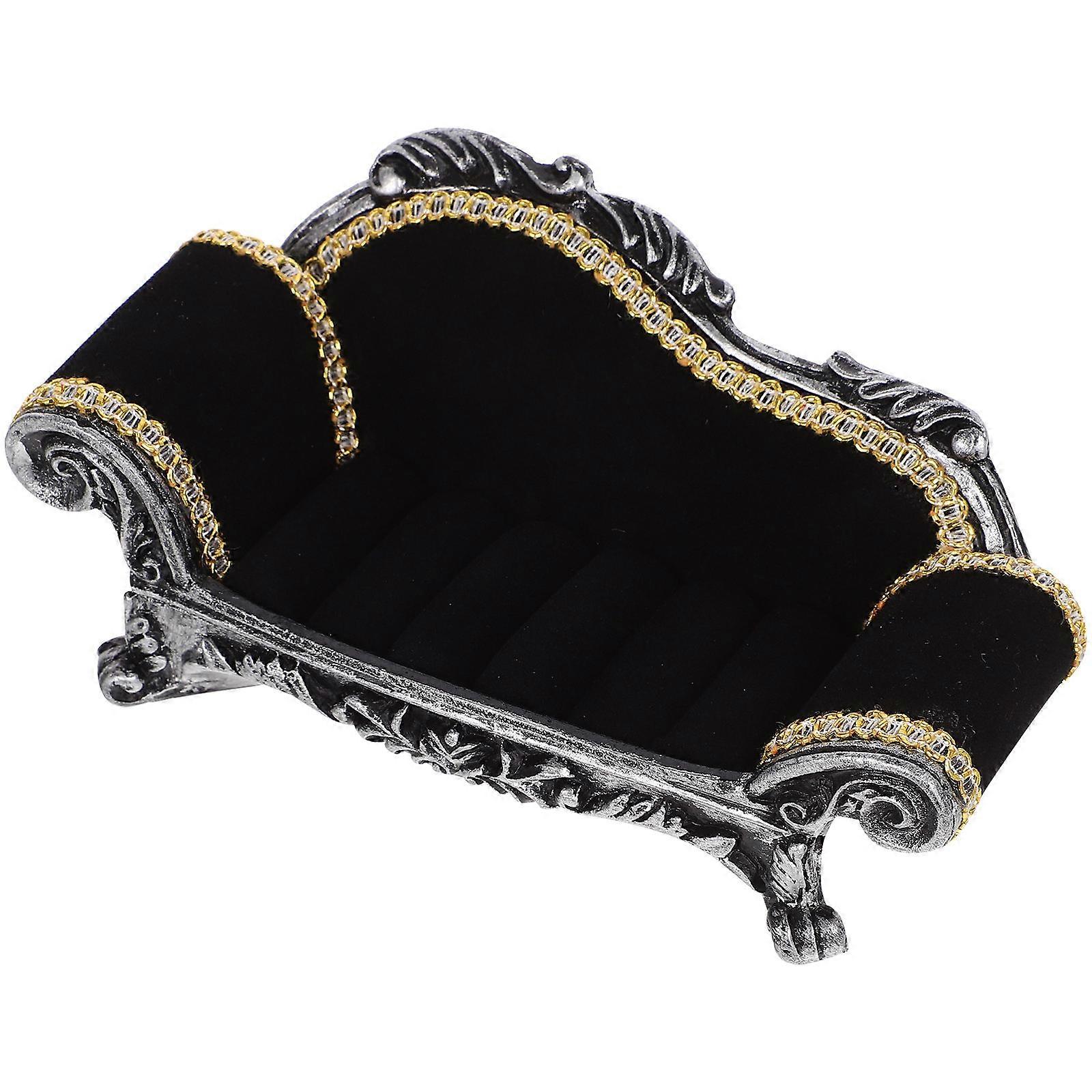 Jewelry Display Stand Black Ring Organizer for Earrings Bracelets Multi Purpose Holder with Smooth Edges Home and Store Storage