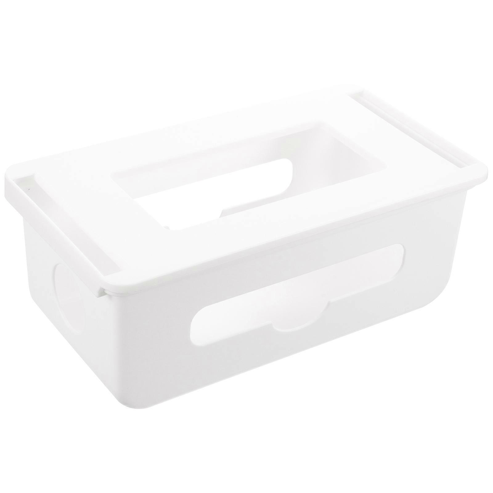 Under Desk Drawer Storage Box with Non Marking Adhesive Tape Multi Functional Invisible Organizer for Office Bedroom Kitchen Holds Napkins Power