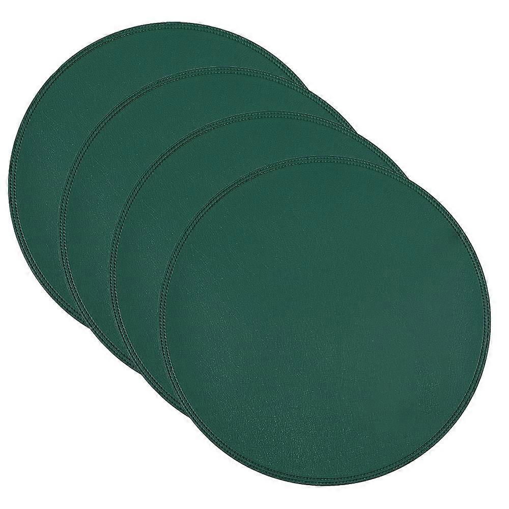 Runde Tischsets, Tischsets und Getränkeuntersetzer aus Leder, grün