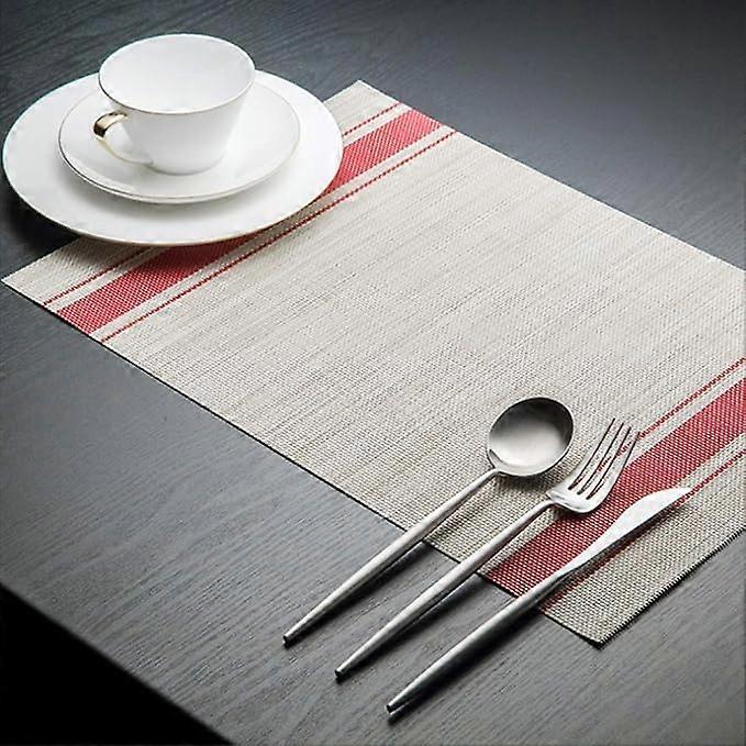 Set of 6 Washed PVC Placemats Non-Slip Durable Heat Resistant, table placemats.