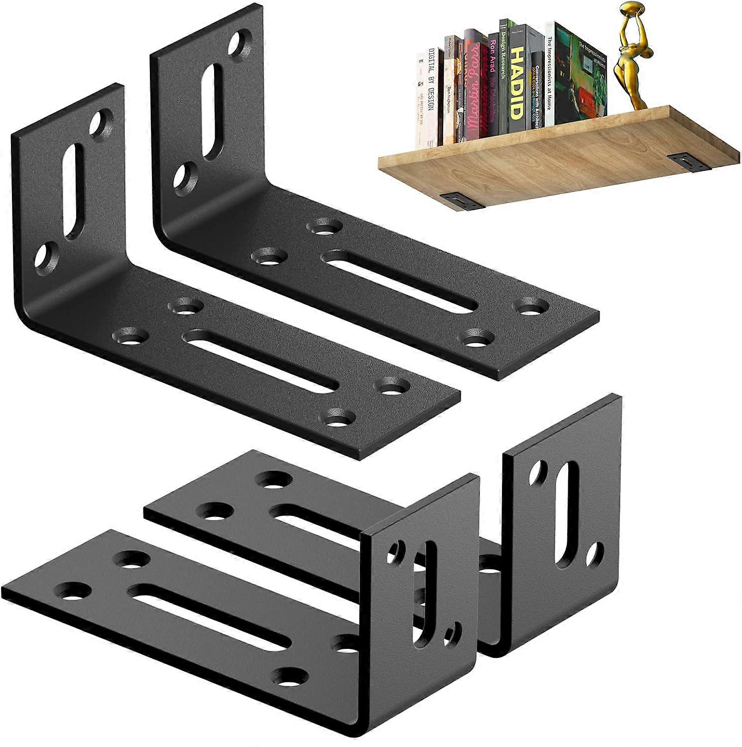 Set of 4 metal mounting brackets, 90° L-shaped mounting angle