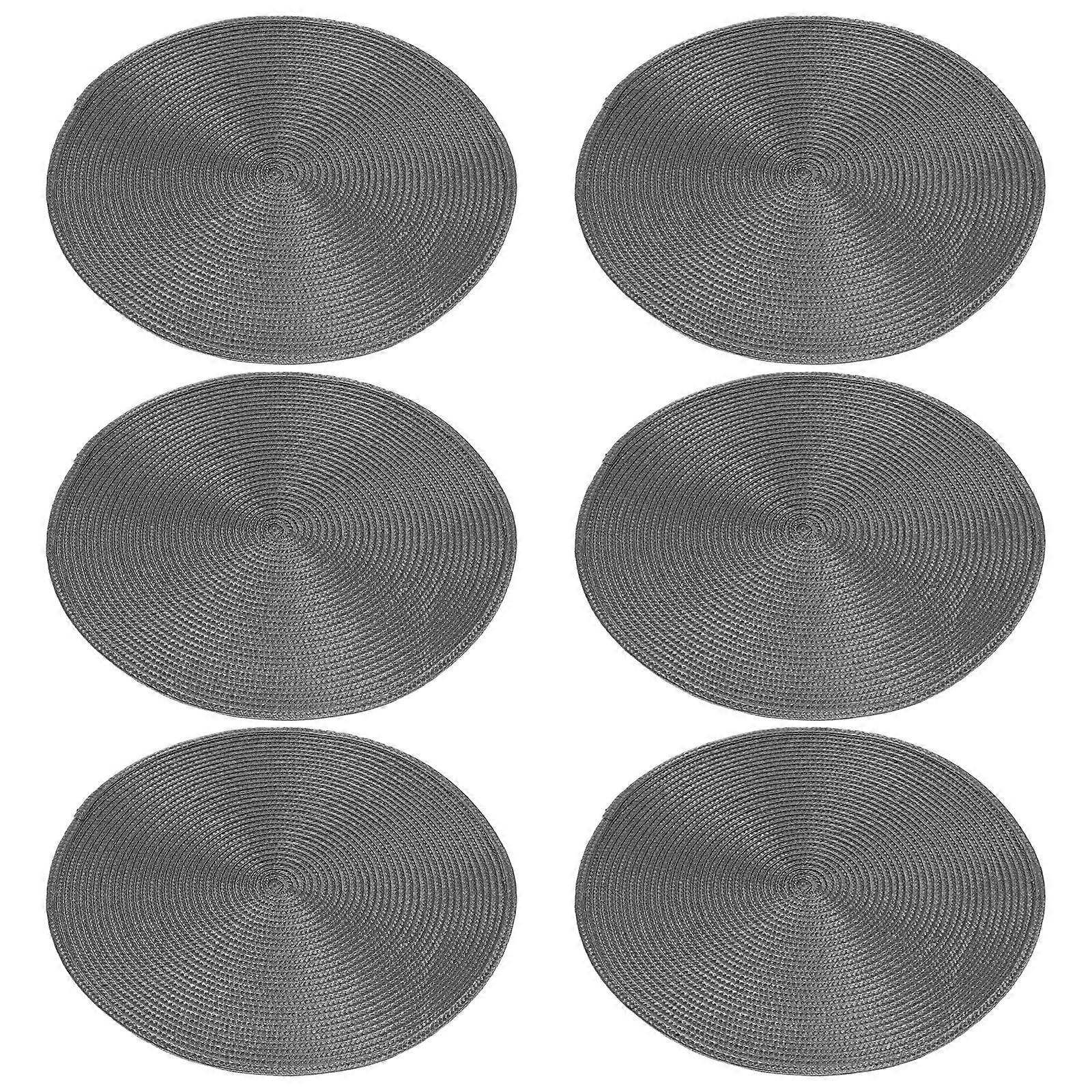 6pcs Non Slip Round Placemats, Heat Resistant Woven Table Mats for Home, Party & Daily Use – Scratch & Spill Protection