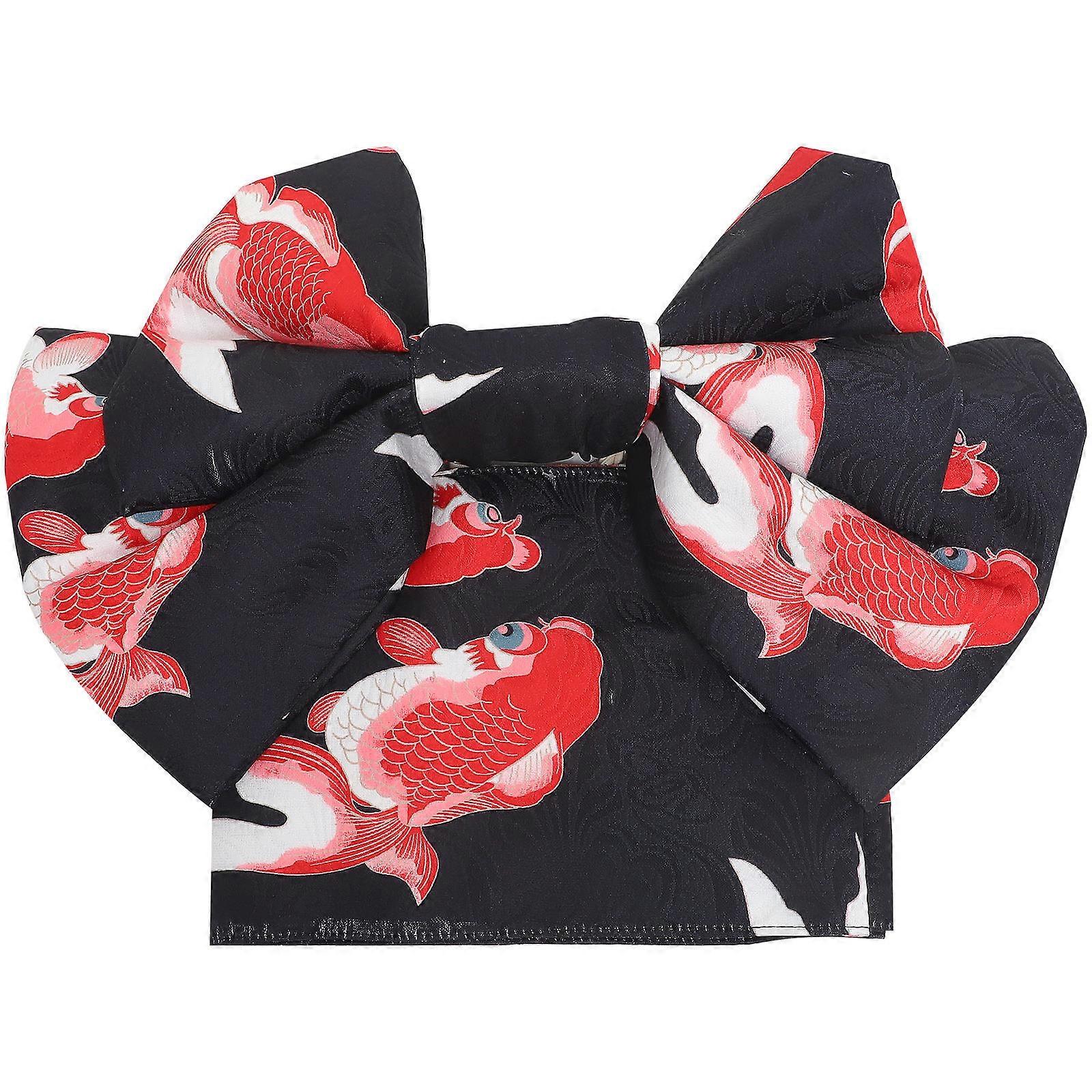 Waist Accessory for Women Red with Black Background Rectangular Shape for Kimono Robe 1Pack