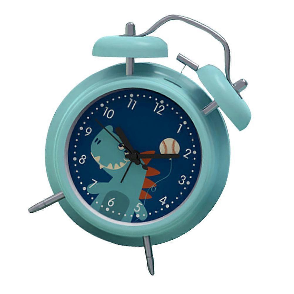 Cartoon Digital Alarm Clock with Loud Dual Bell for Home Use Green Metal Ears bedside table clock