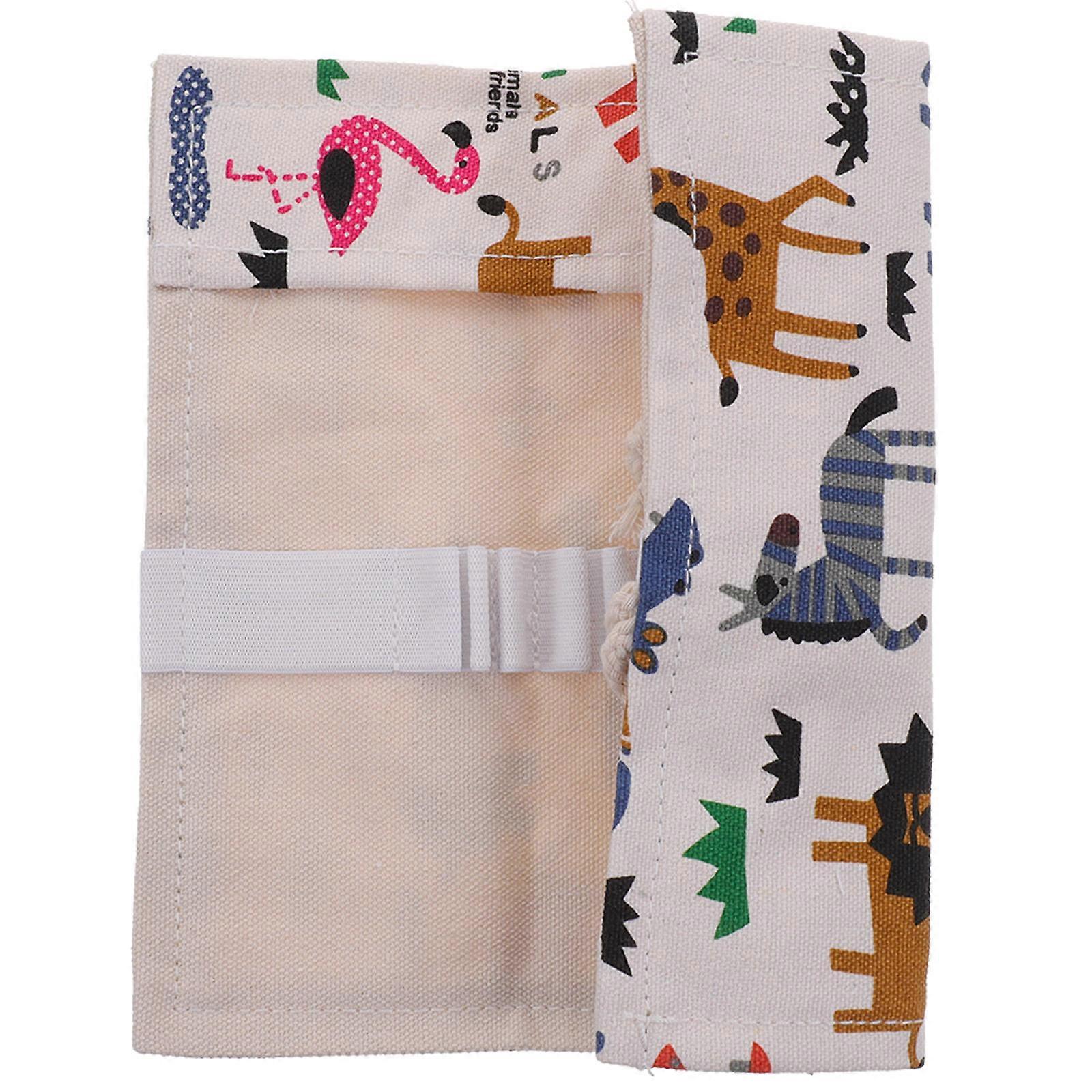 Roll Up Pencil Bag Canvas Roll Pencil Bag Roll Up Pencil Case For Students 23X20cm 1Set