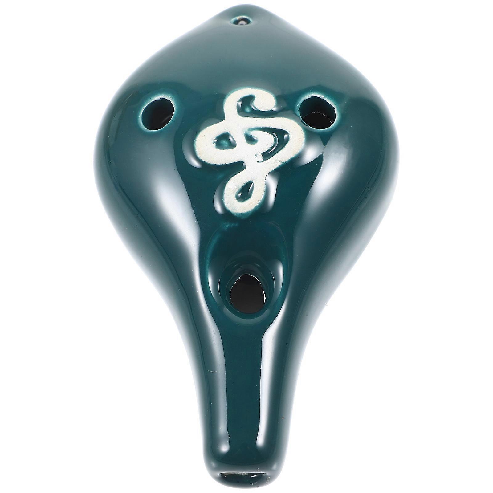 Portable Ocarina 6 Holes Ceramic Ocarina for Children Simple Design Easy Ocarina Wind Instrument 1Pack