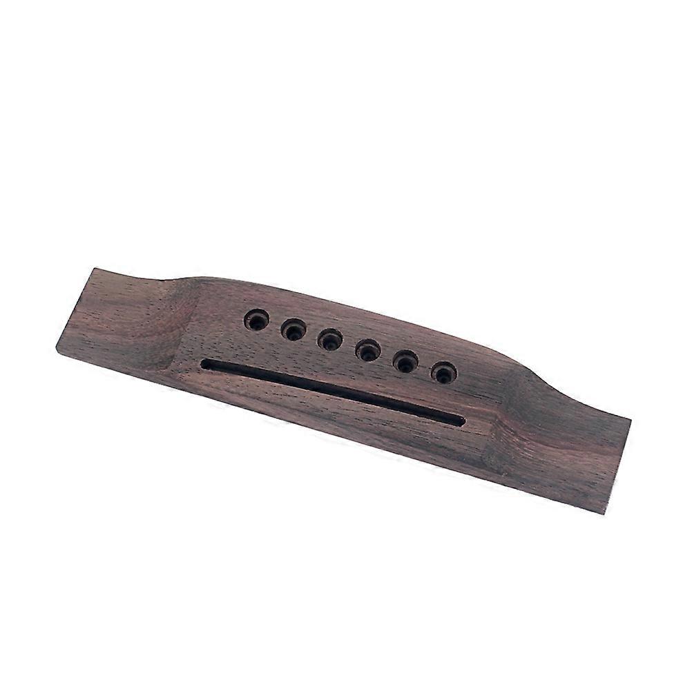 6 Strings Rosewood Bridge for Acoustic Guitars Guitar Saddle Bridge Replacement Part, Wooden Coffee Finish