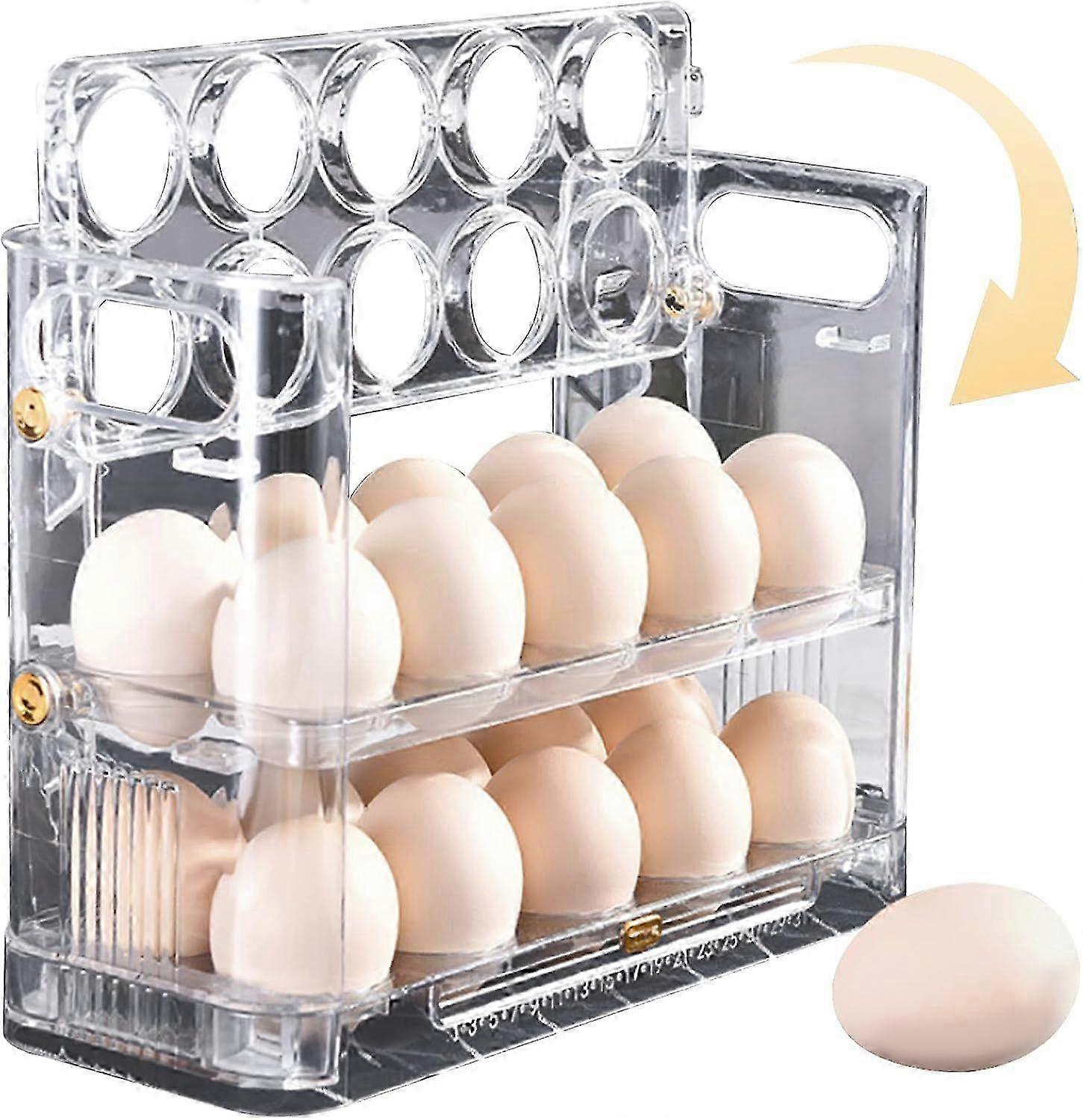 3-Tier Egg Holder Storage Tray for Kitchen Refrigerator