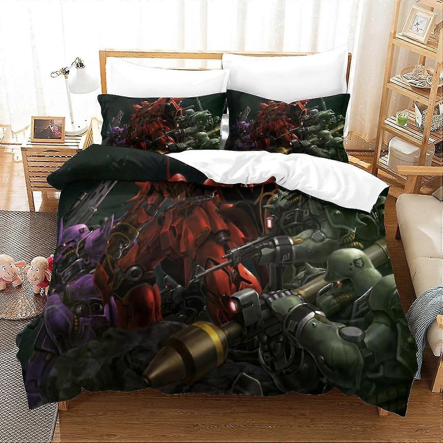 Fashionable 3D Printed Animation Duvet Cover Set, Soft Anti-fade Breathable Bedding, Suitable for Teens