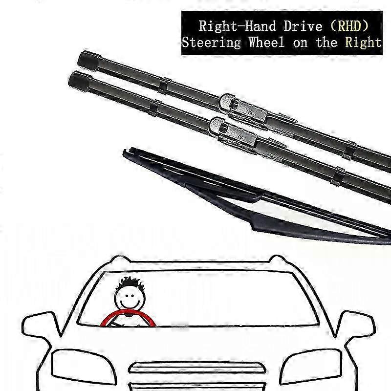 Front and Rear Wiper Blades for Fiat Compatible Auto Replacement Parts 2006-2010