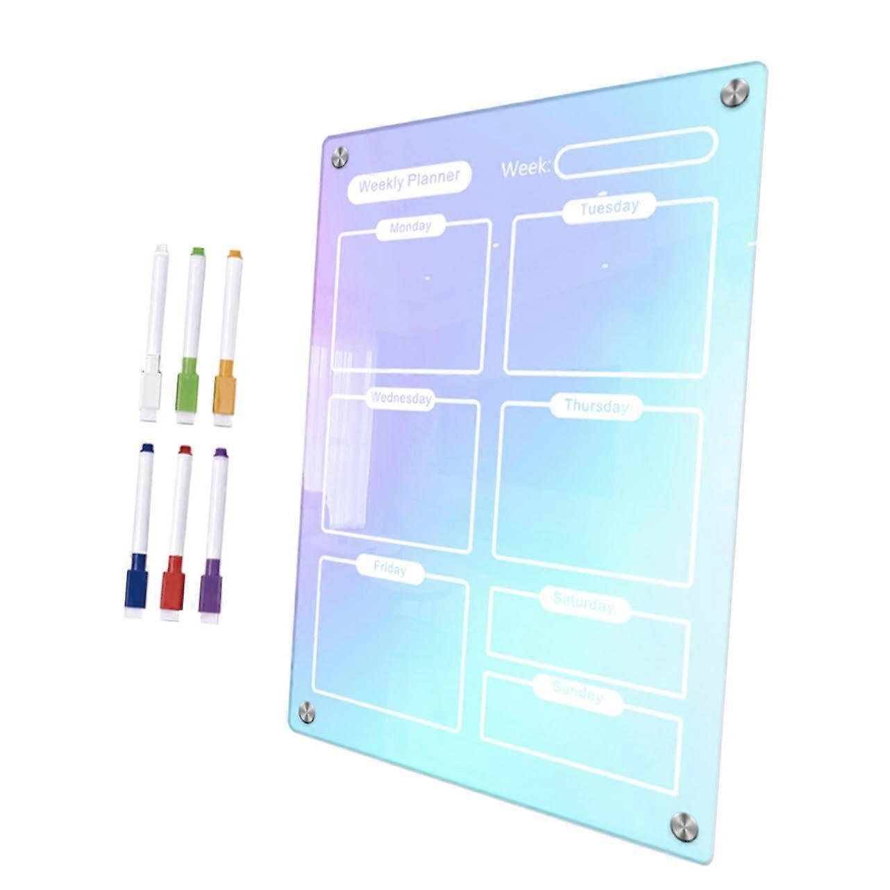 1 piece Magnetic Weekly Planner for Refrigerators, Wipeable with White Markers, Practical Planning Board for Weekly Appointments and Reminders