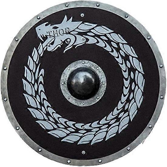 Medieval Warrior Dragon Viking Round Shield Armor Black 60.96 cm