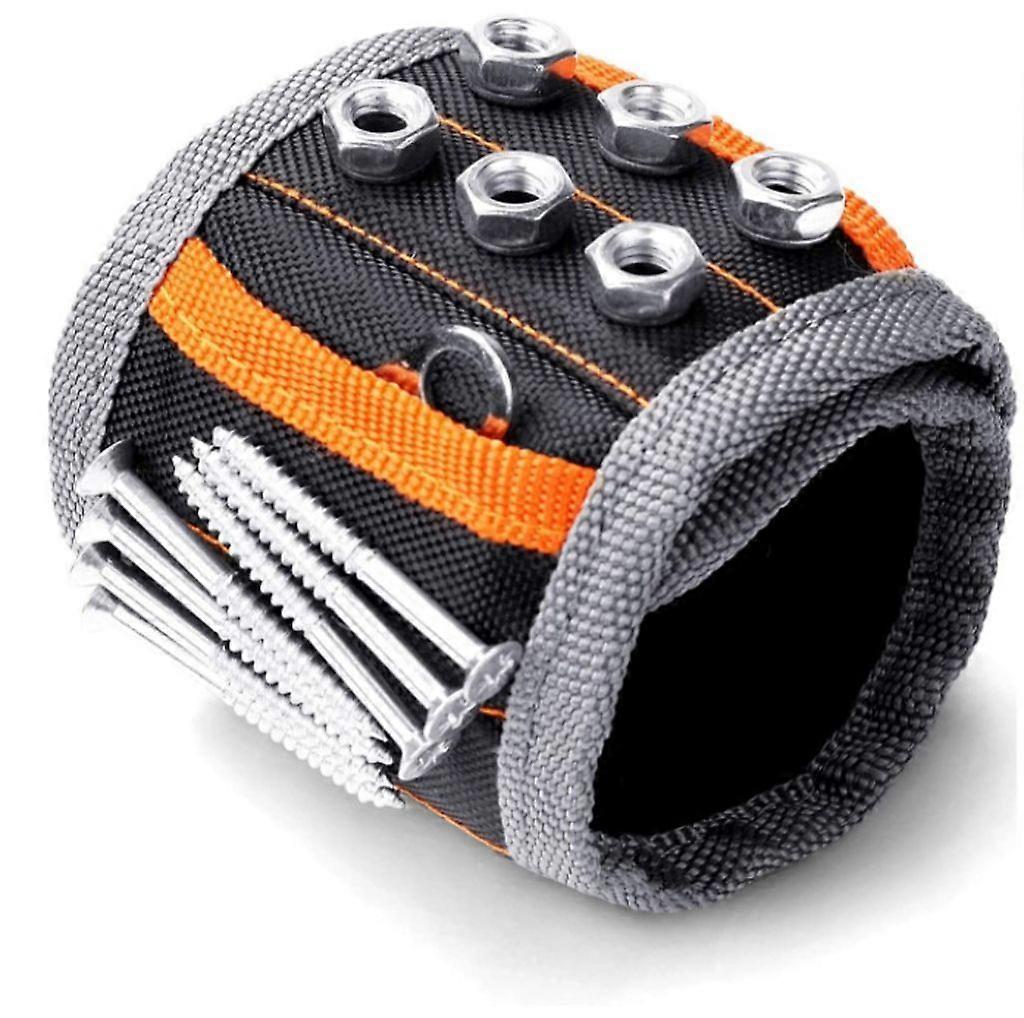 Magnetic wristband for dad with strong magnets to hold screws, nails, drill bits, tool gifts for men