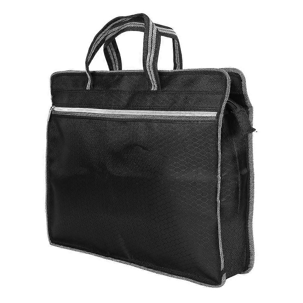 Oxford Fabric Briefcase  Portable, Waterproof with Zip for Business (Black)