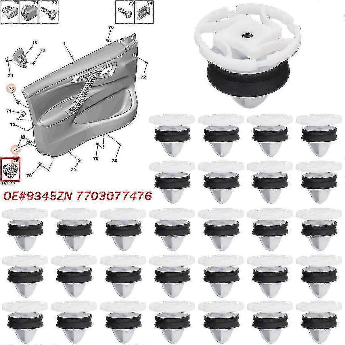 Interior Door Carding Panel Clips for Certain Brands, Fits Various Models
