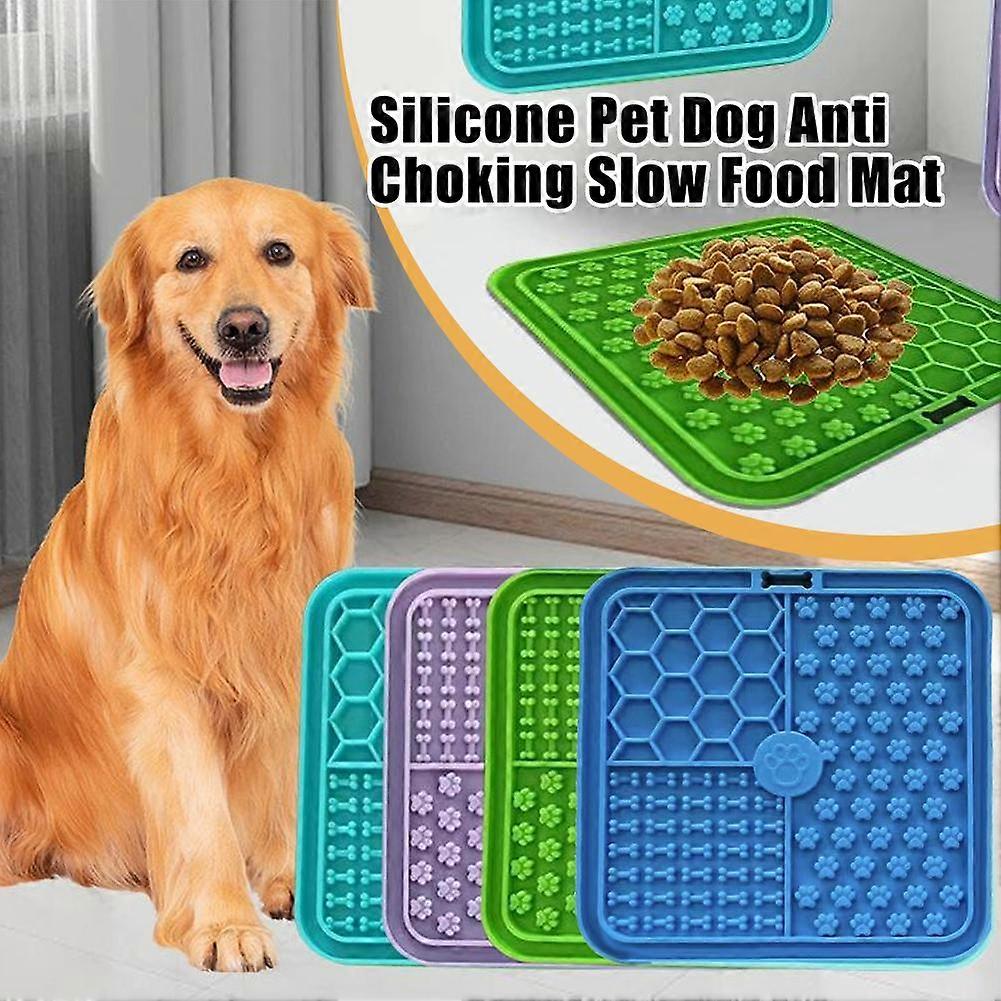 Cyan (A) $ Cross-border manufacturers new silicone pet dog anti-choking slow feeding mat cat licking mat silicone suction cup slow feeding mat