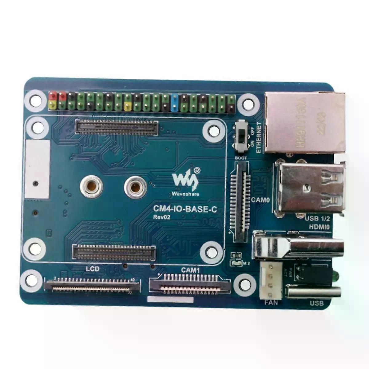 Waveshare CM4-IO-BASE-C Expansion Board for Raspberry Pi CM4 Basic Expansion Board Advanced Version RJ45+M2 M KEY F