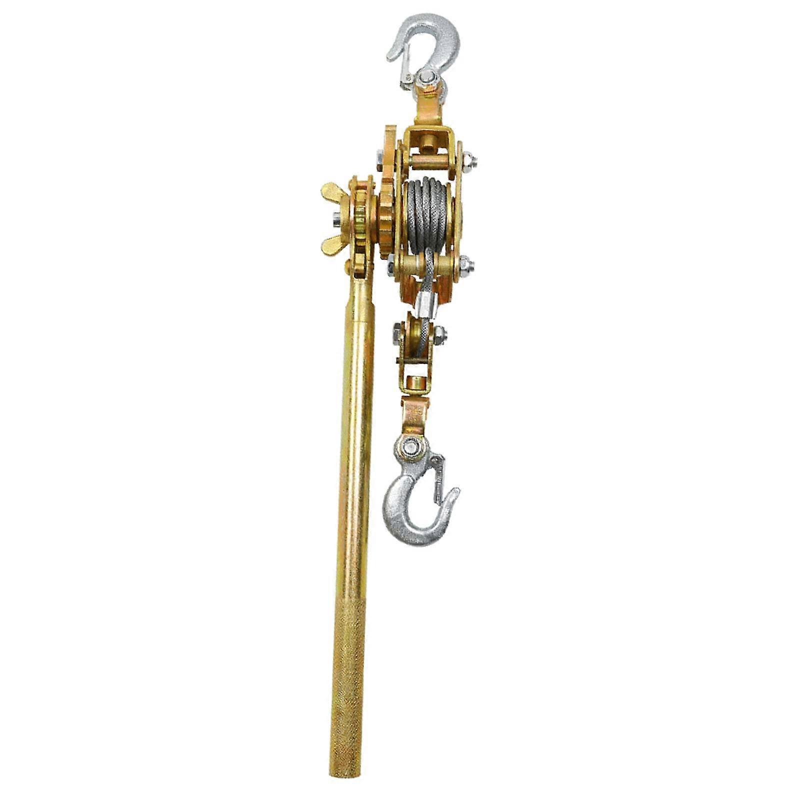 Power Puller Dual, Hand Winch Puller, Wire Rope Ratchet with 2 Hooks, 2T Capacity