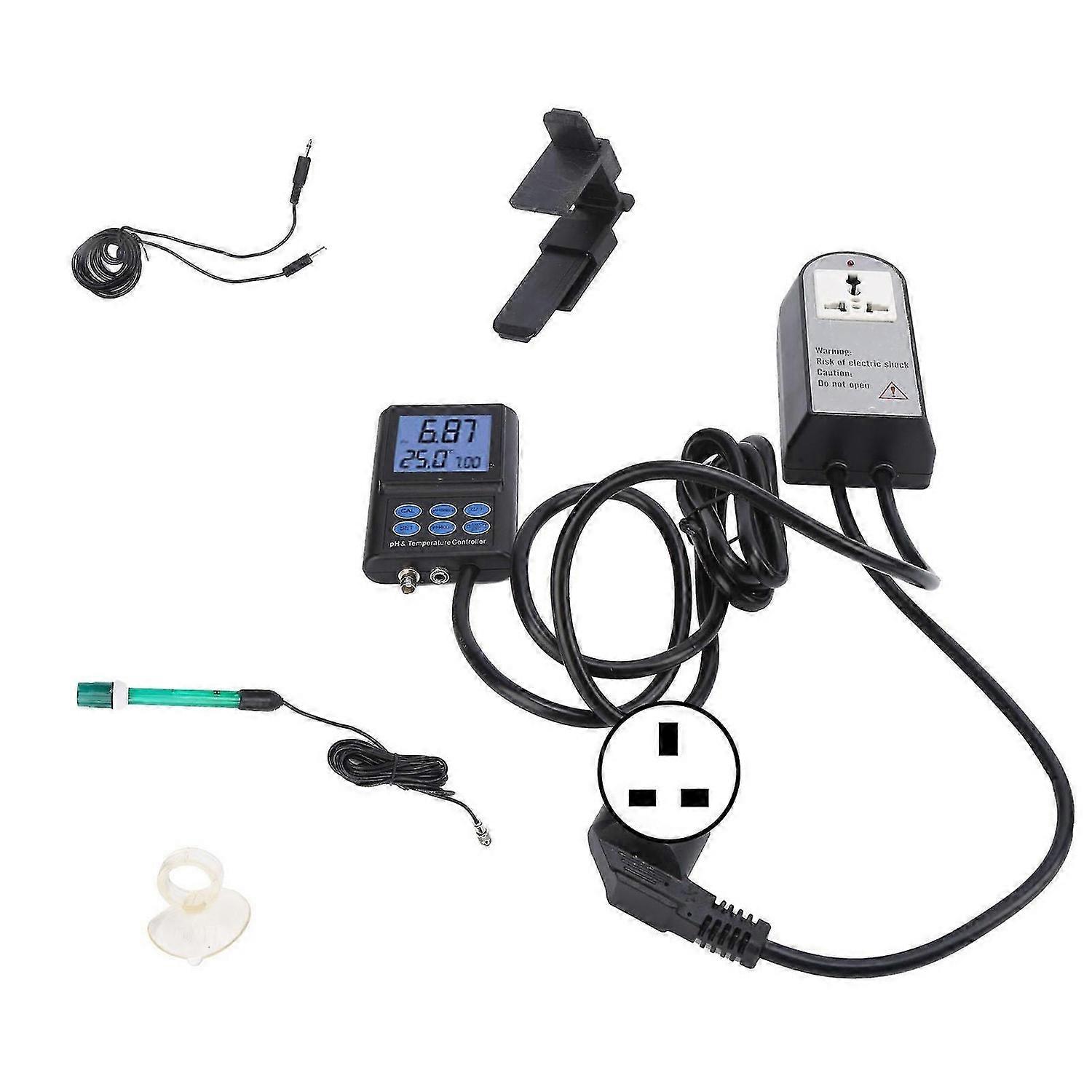 PH-221 PH Controller Water Quality Detector Temperature Tester with Backlight DisplayUK Plug 250V