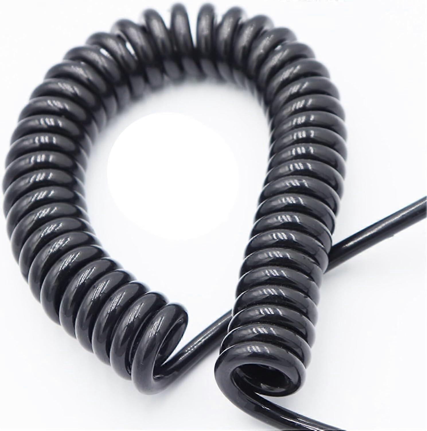 Trunking Solid Stretch 2.5 Meter Pull Wire 2 Core 22AWG 0.3mm & 17AWG 1.0mm Black and White Spring Coil Cable