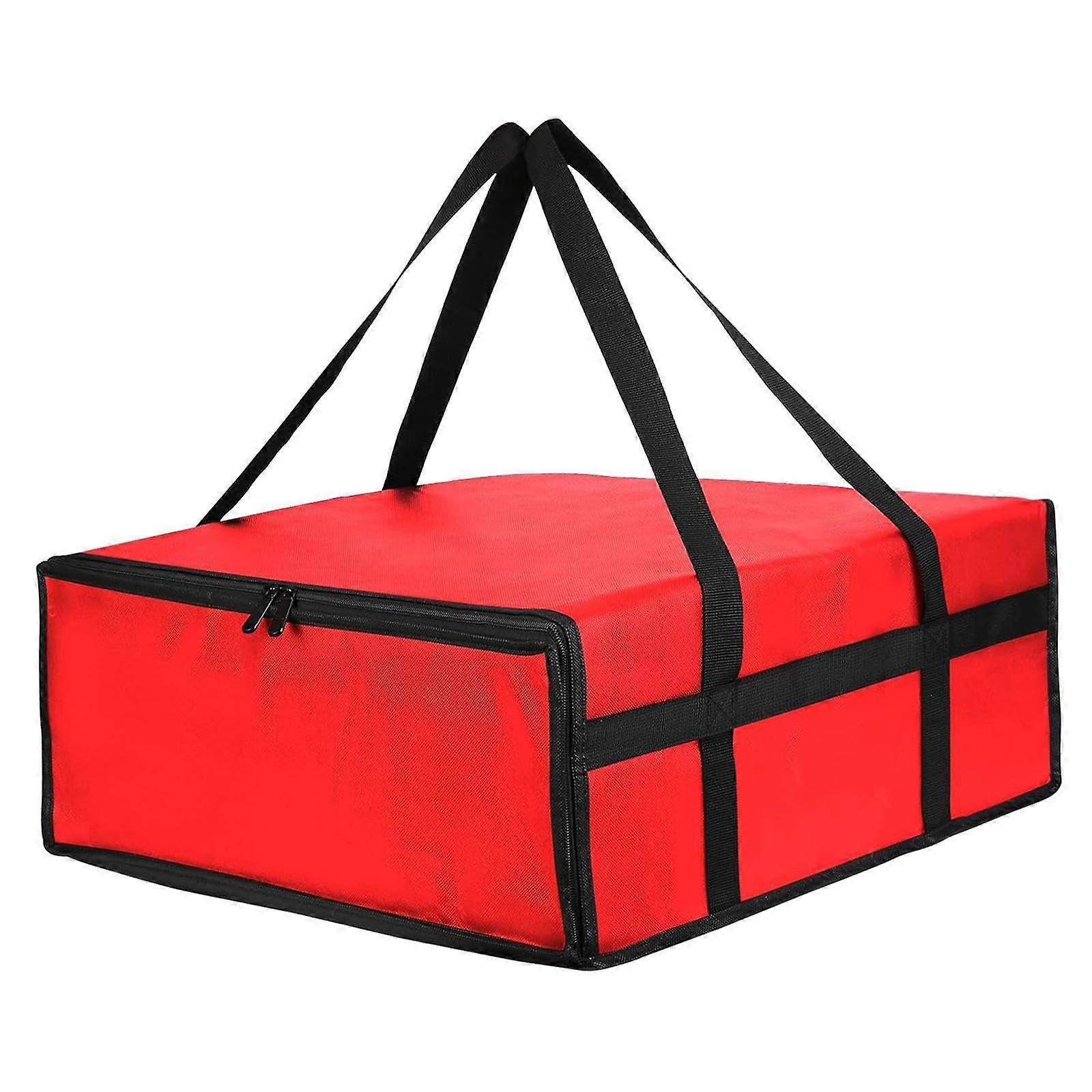 Pizza Carrier Insulated Bag 50cm x 50cm x 15cm Sturdy Food Bag for Catering Delivery and Takeout Services