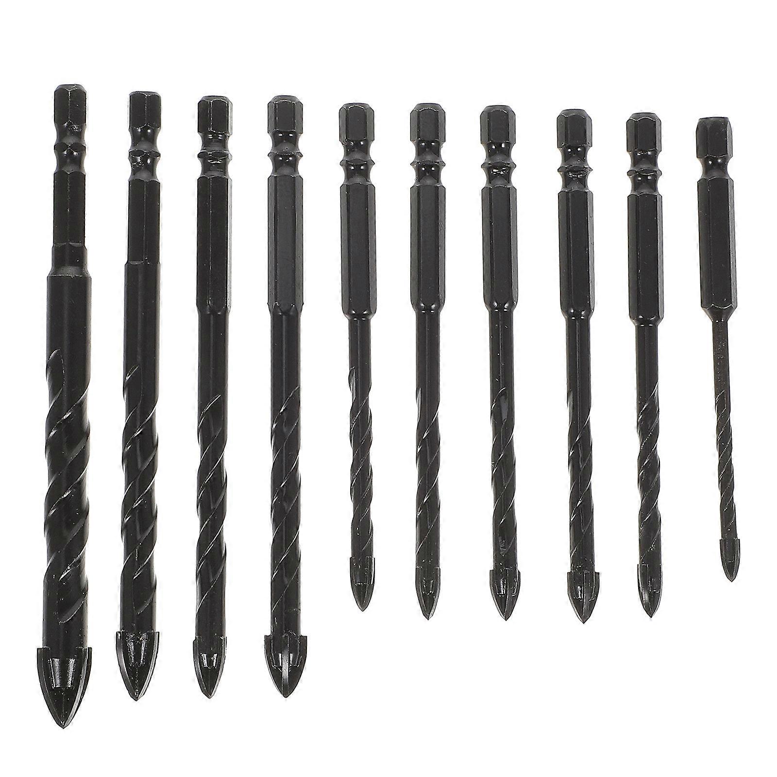 Drill Bit For Glass 10Pcs Tile Drill Bits Yg6X Hard Alloy Hexagonal Shank Masonry Drilling Diy Projects