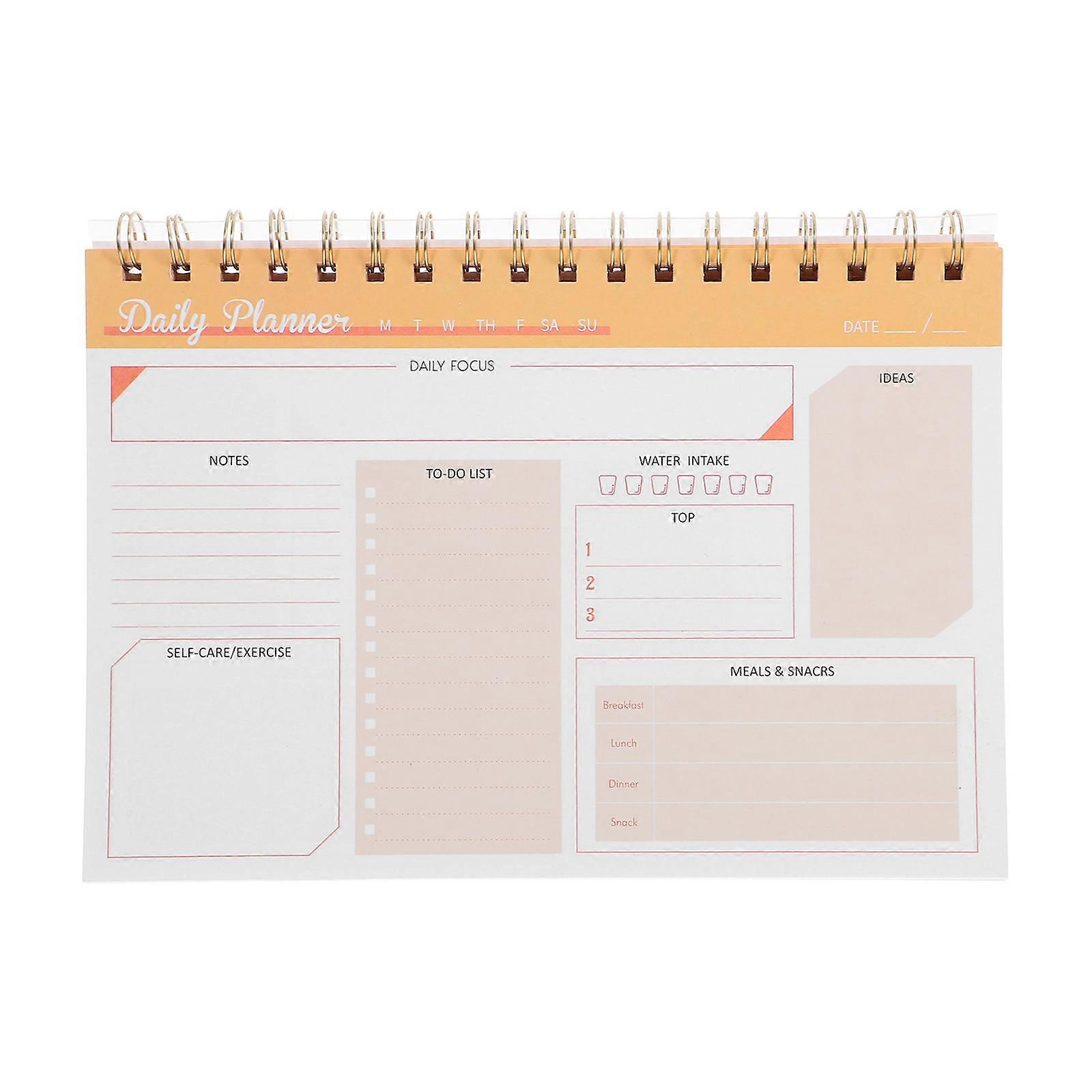 Date Planner Schedule Plan Notebook Rectangular Note-taking For Students Paper Iron Scheduling 1Set