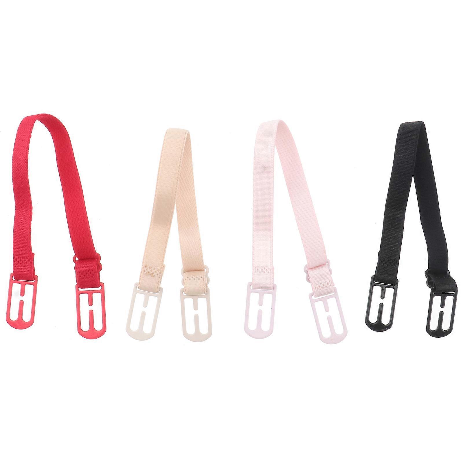 Adjust Dress Strap Tinksky 4Set Women's Nylon Anti-Slip Comfortable Design Soft Flexible Lingerie Straps Pink