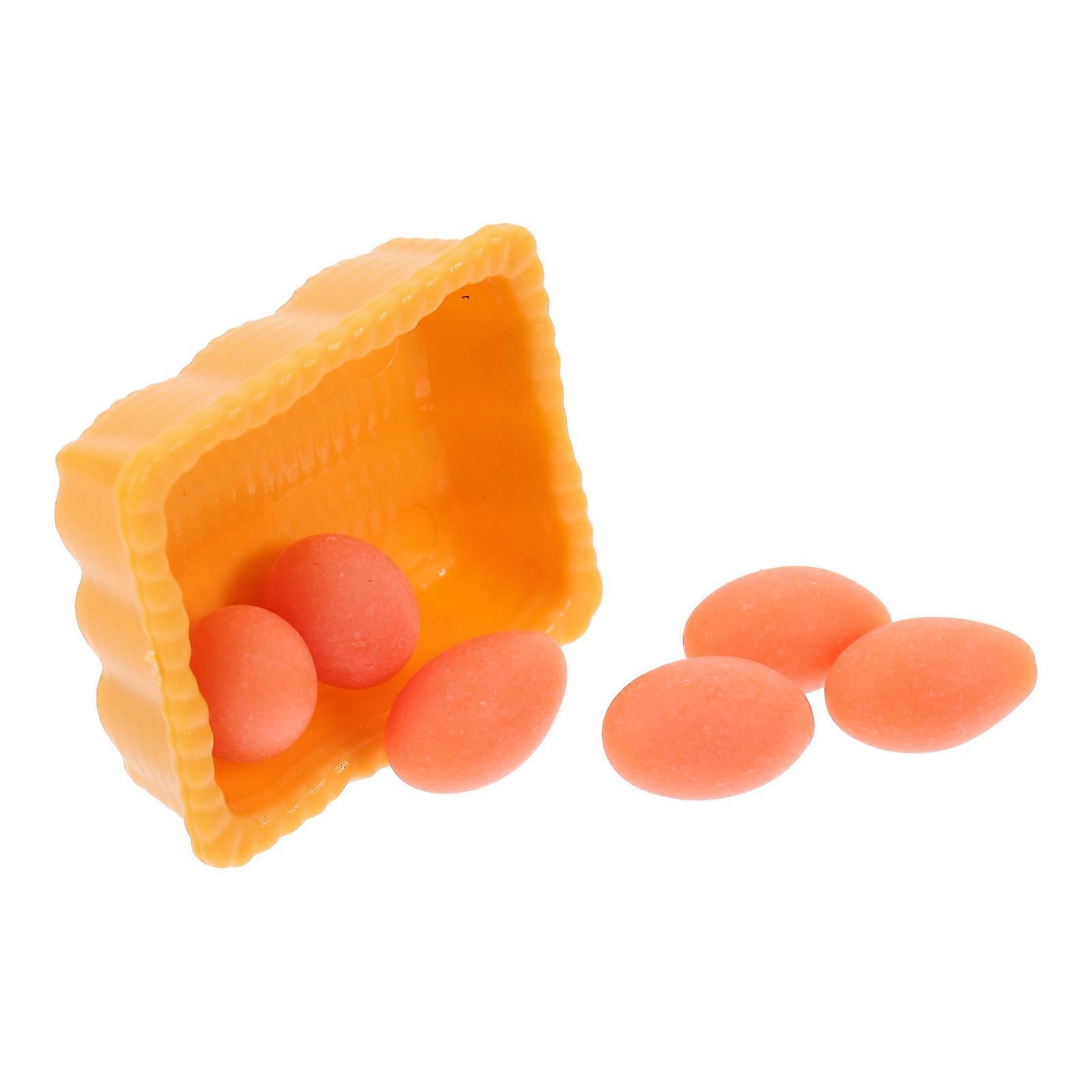 Miniature Egg Models Miniature Simulation Eggs Home Decoration Orange 2.30X1.90X0.40CM Scene Layout 1Set