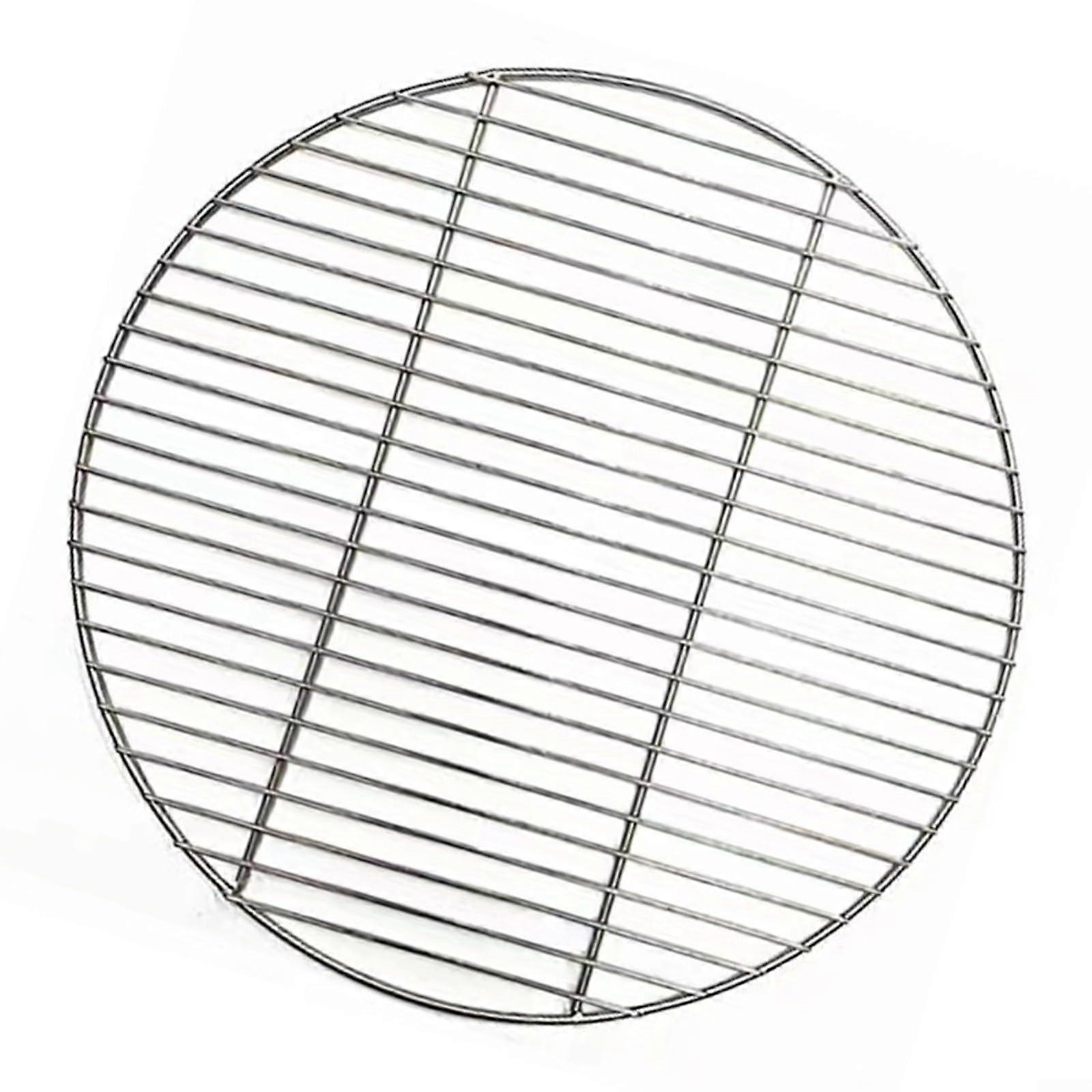 Filet de gril rond robuste en acier inoxydable, pour le camping en plein air, grille de gril, gril pour barbecue pour garden-party, 43 cm (16,9 pouces) 45 cm.