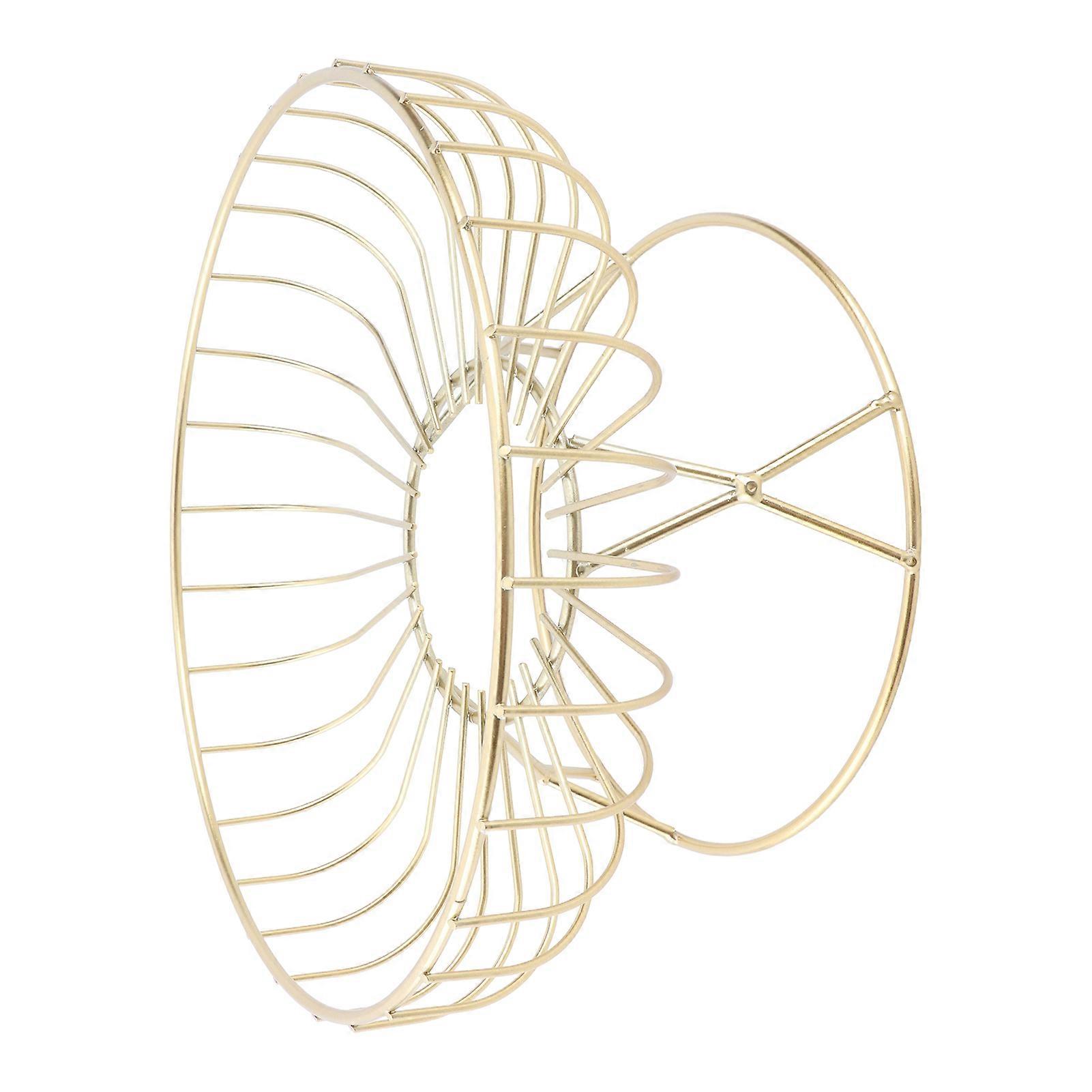 Obsttablett hohles Design hoher Fuß Eisen Marmor dekorativ Praktische Backfarbe Prozess Servieren Obstkorb S Golden