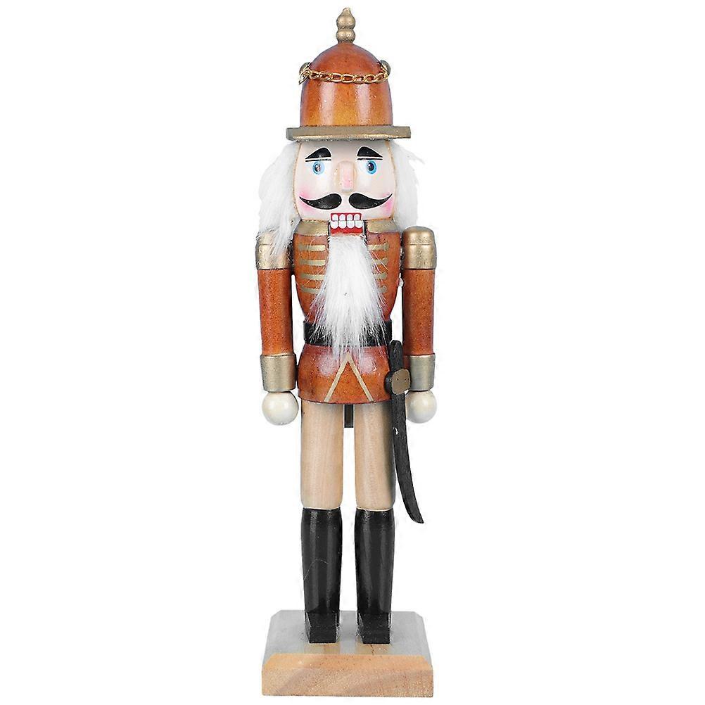 Xmas Table Ornament Nutcracker Statue Unique Nutcrackers Standing Figure Mouth Opening Closing Feature 9.82in x 2.55in x 2.55in 1Pcs