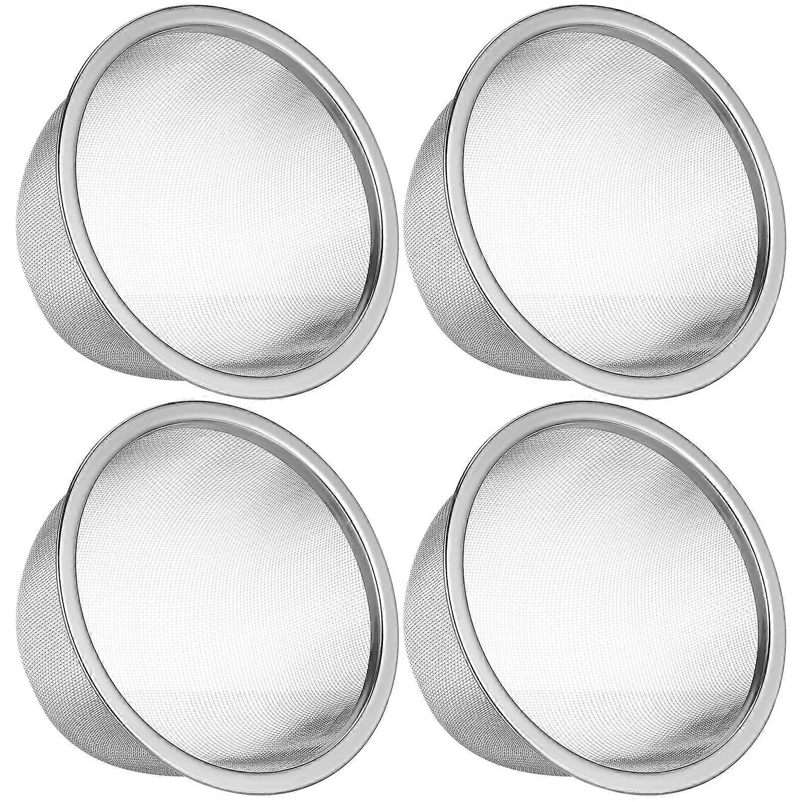 Household Tea Separator Small Sieve For Tea And Reusable Tea Filter For Teapot Accessory Silver 4Pcs