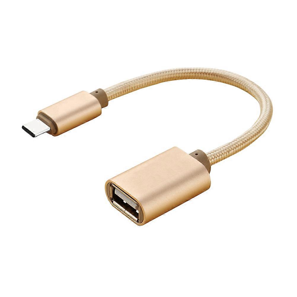 Type C to USB Adapter OTG Cable for SuperSpeed Data Transfer, Durable Connection, Gold Finish