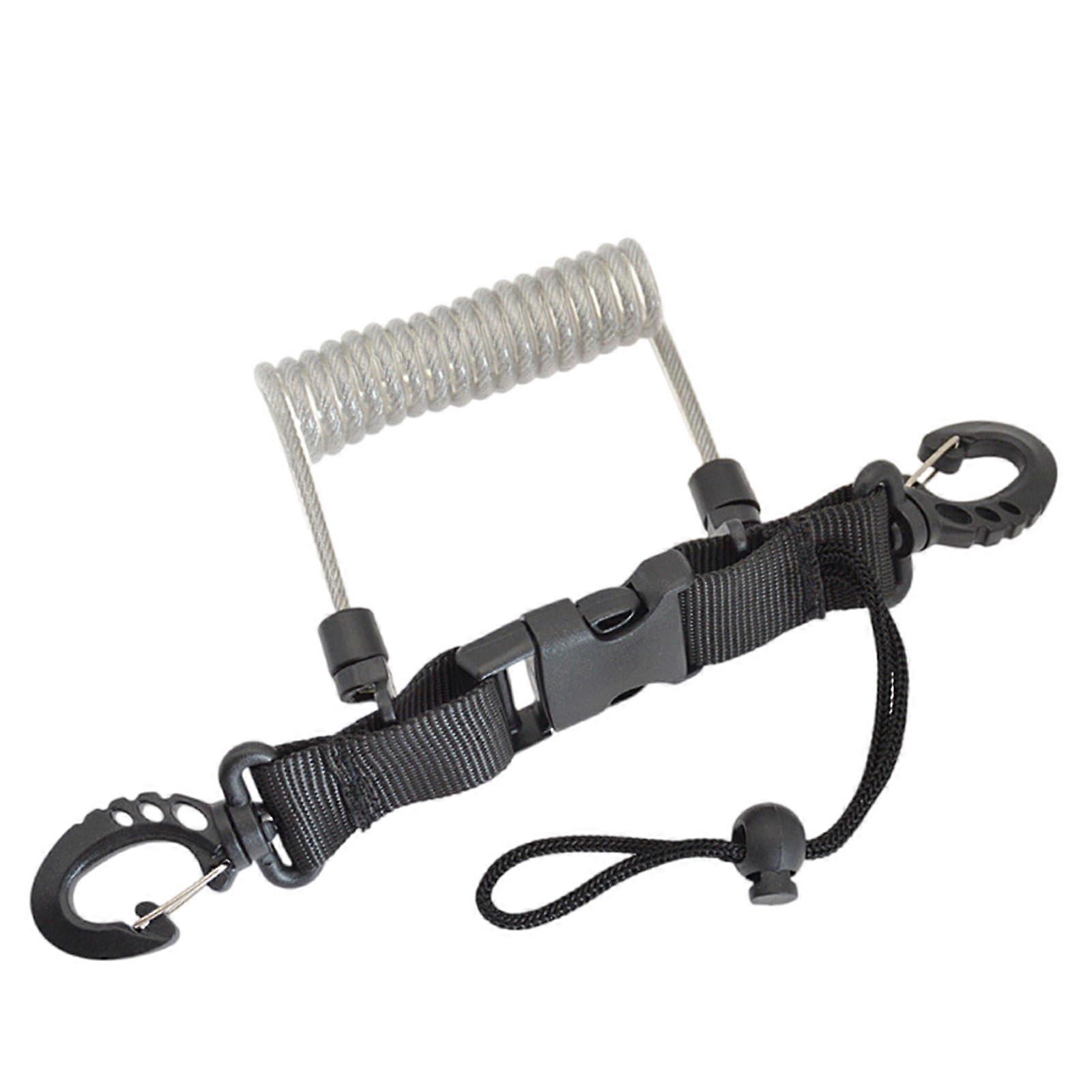Diving Coil Keychain Lanyard, Anti-Lost Spring Reel Strap, Waterproof Dive Clip with Clamp, Colorless Design