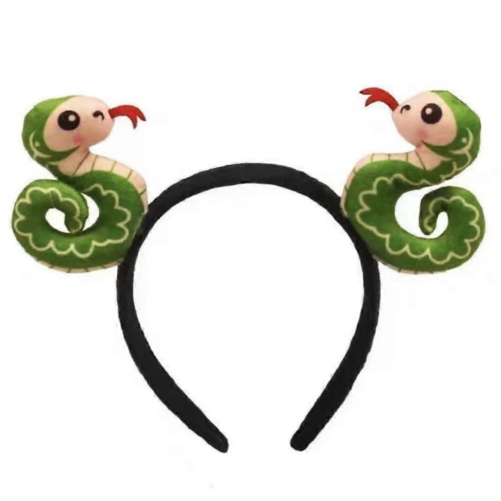 Adjustable Festive Headband with Green Snake Design, Soft Comfortable Fabric, Perfect for Holiday Events and Celebrations