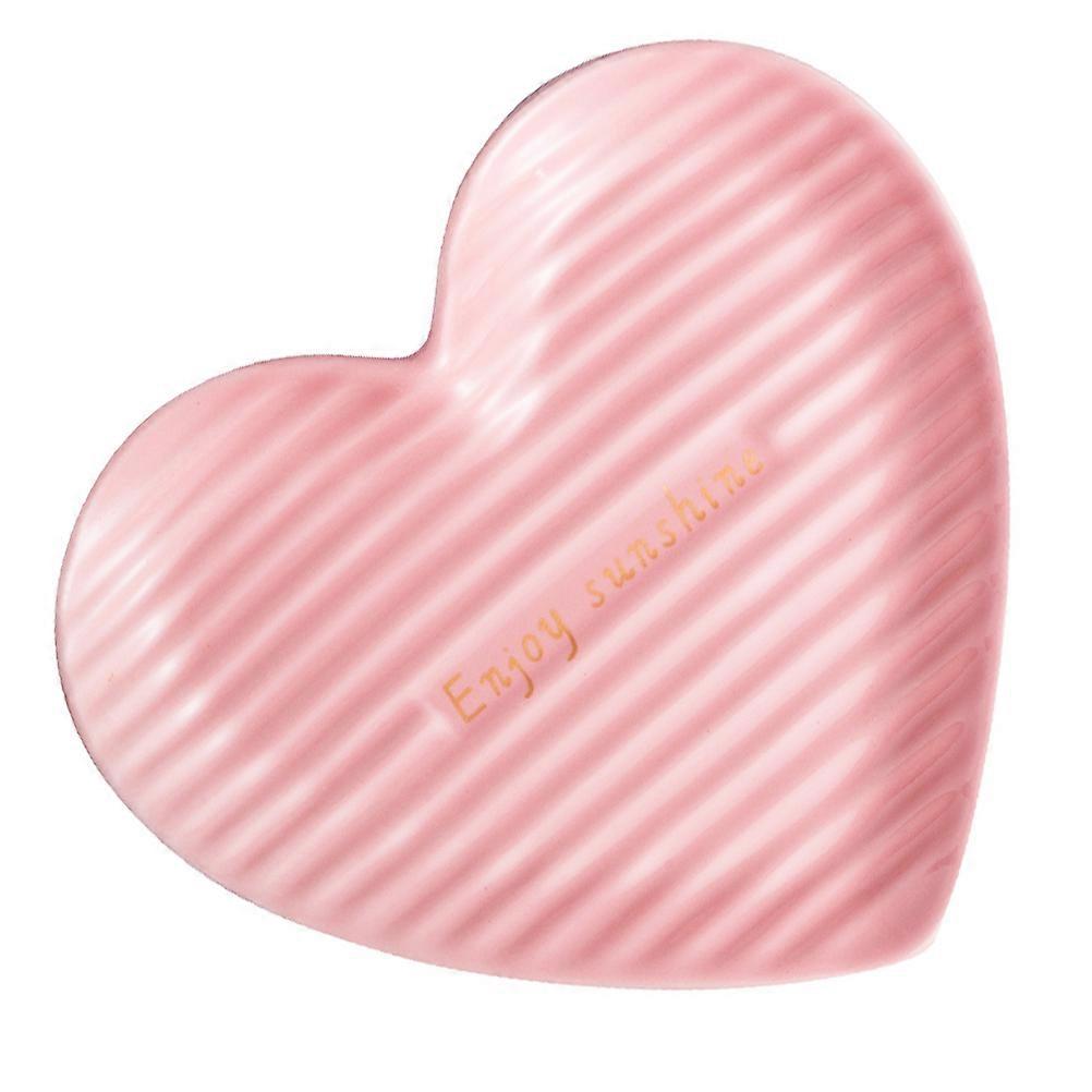 Ceramic Heart Shape Steak Plate for Food Serving 1Pcs Pink Use
