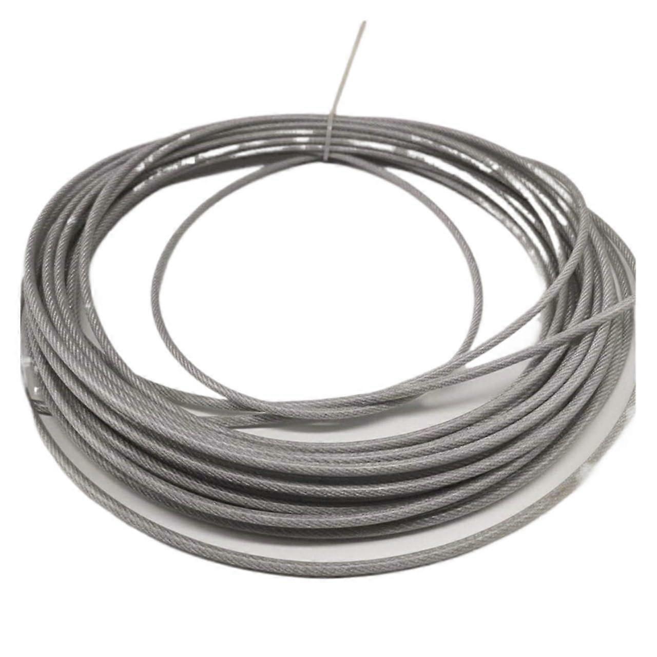 Steel Wire Rope 8mm x 5m 7x19 304 Stainless Steel with PVC Coating for Fishing, Clothesline, and Traction Use