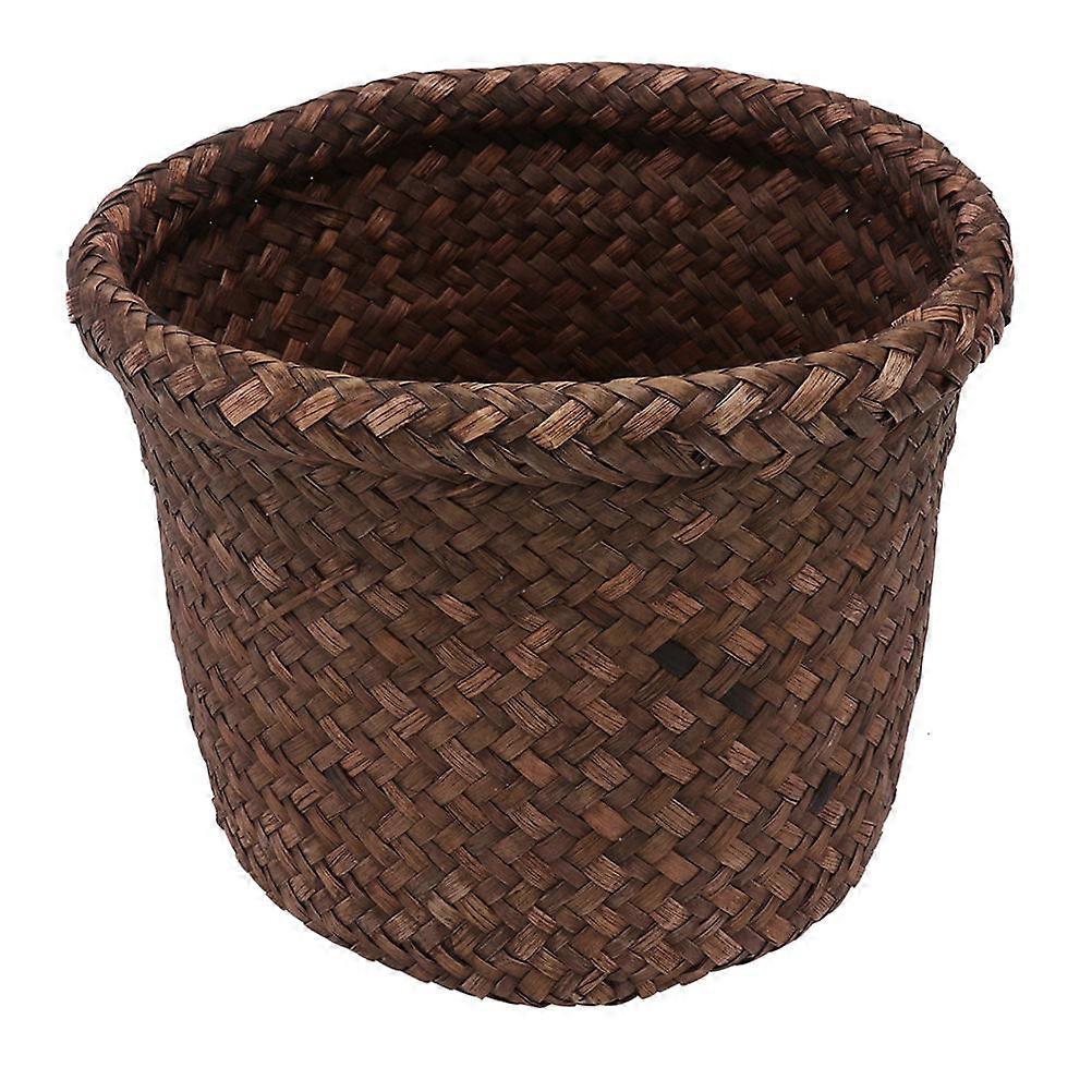 Light Brown Synthetic Material Storage Basket for Home Use Holds Keys Wallet Compact Portable 1 Pc