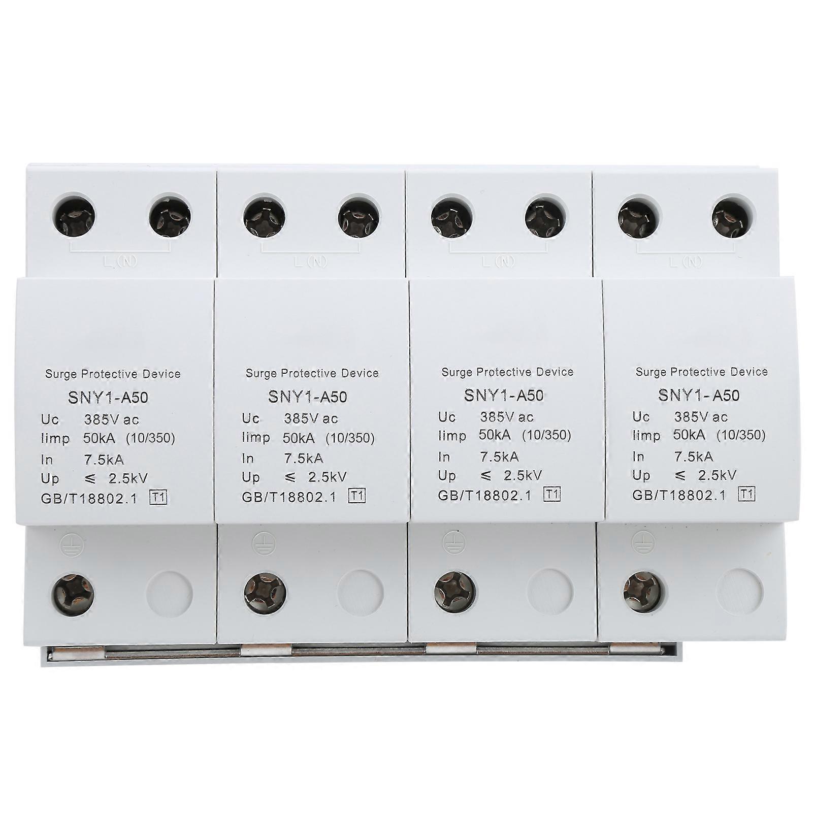 4P Surge Protector Arrester AntiThunder Protection Circuit Breaker Household 385VAC(50KA )