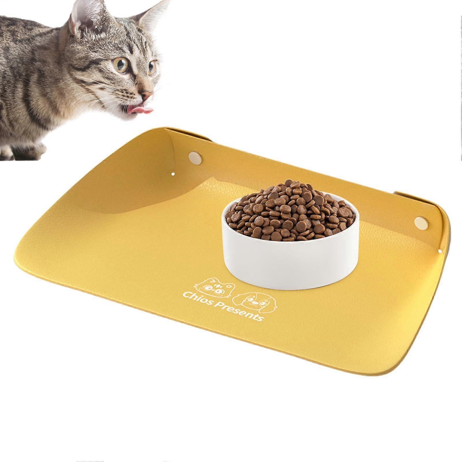 Tapis d’alimentation pour chat Tapis d’alimentation pour chat Tapis de table antidérapant anti-éclaboussures pour chiens et chats, MultiPet Household, jaune B