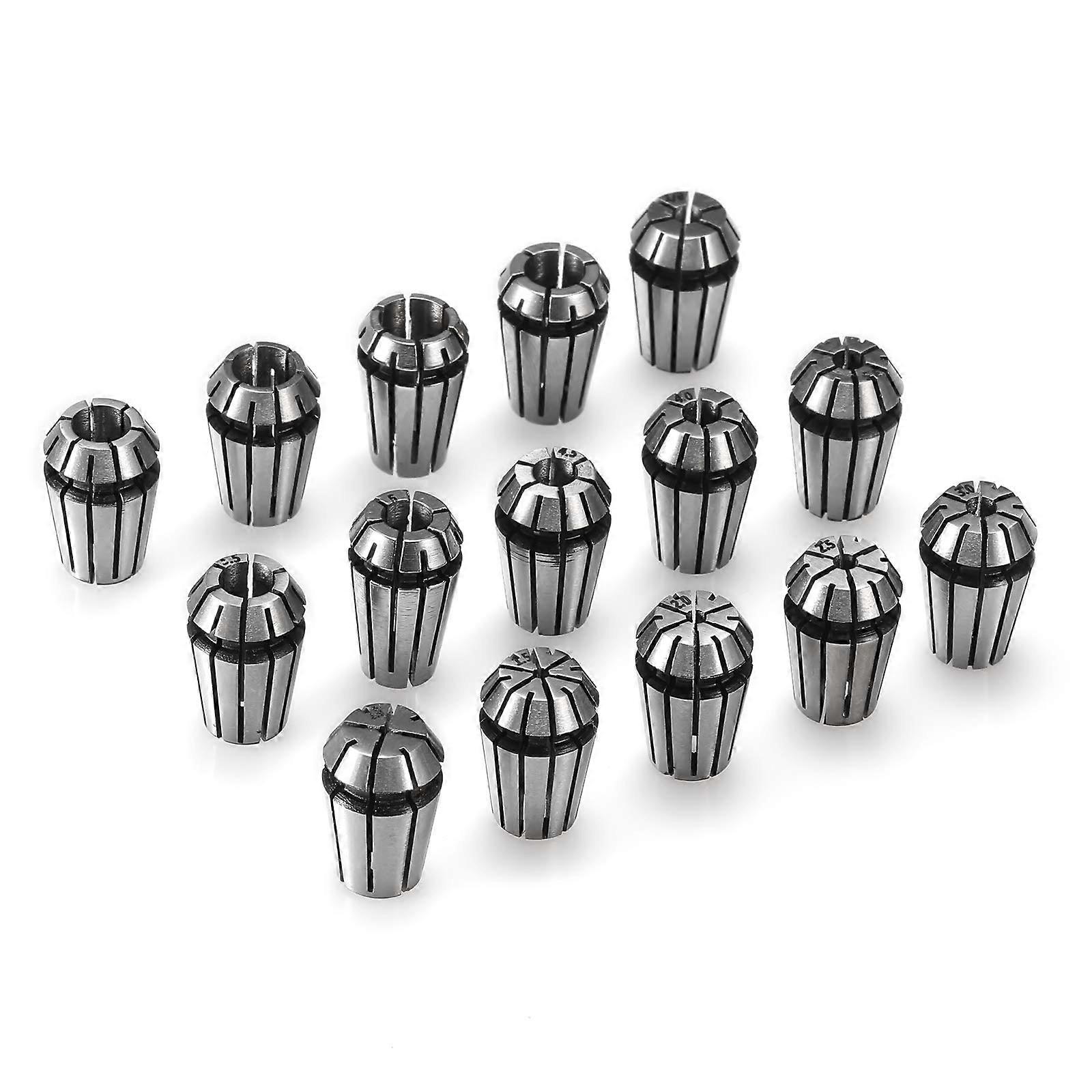 ER11 Spring Collet Set 17 mm 1/8 Inch 1/4 Inch for CNC Clamping Device Engraving Machine Milling Lathe Tool Pack of 15 1/4' 15pcs