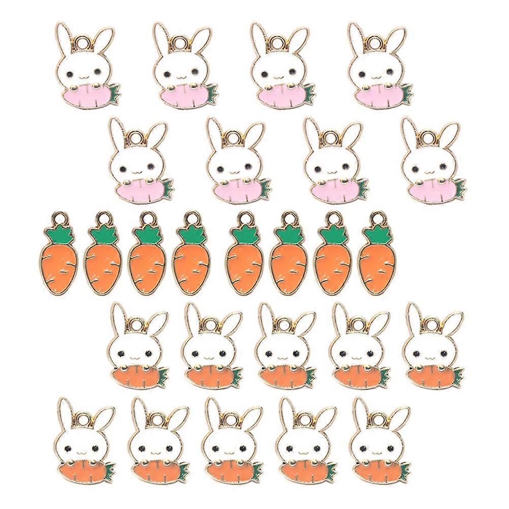 Carrot Charm Necklace Pendants Rabbit Shape Jewelry Making Diy Projects Craft Enthusiasts 30Pcs